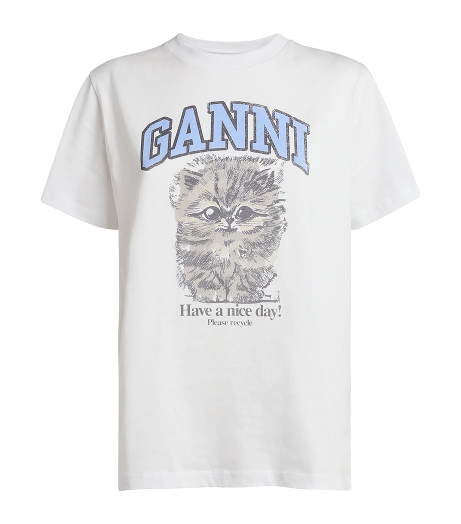 Organic Cotton Kitty T-Shirt 151 BRIGHT WHITE Image 1