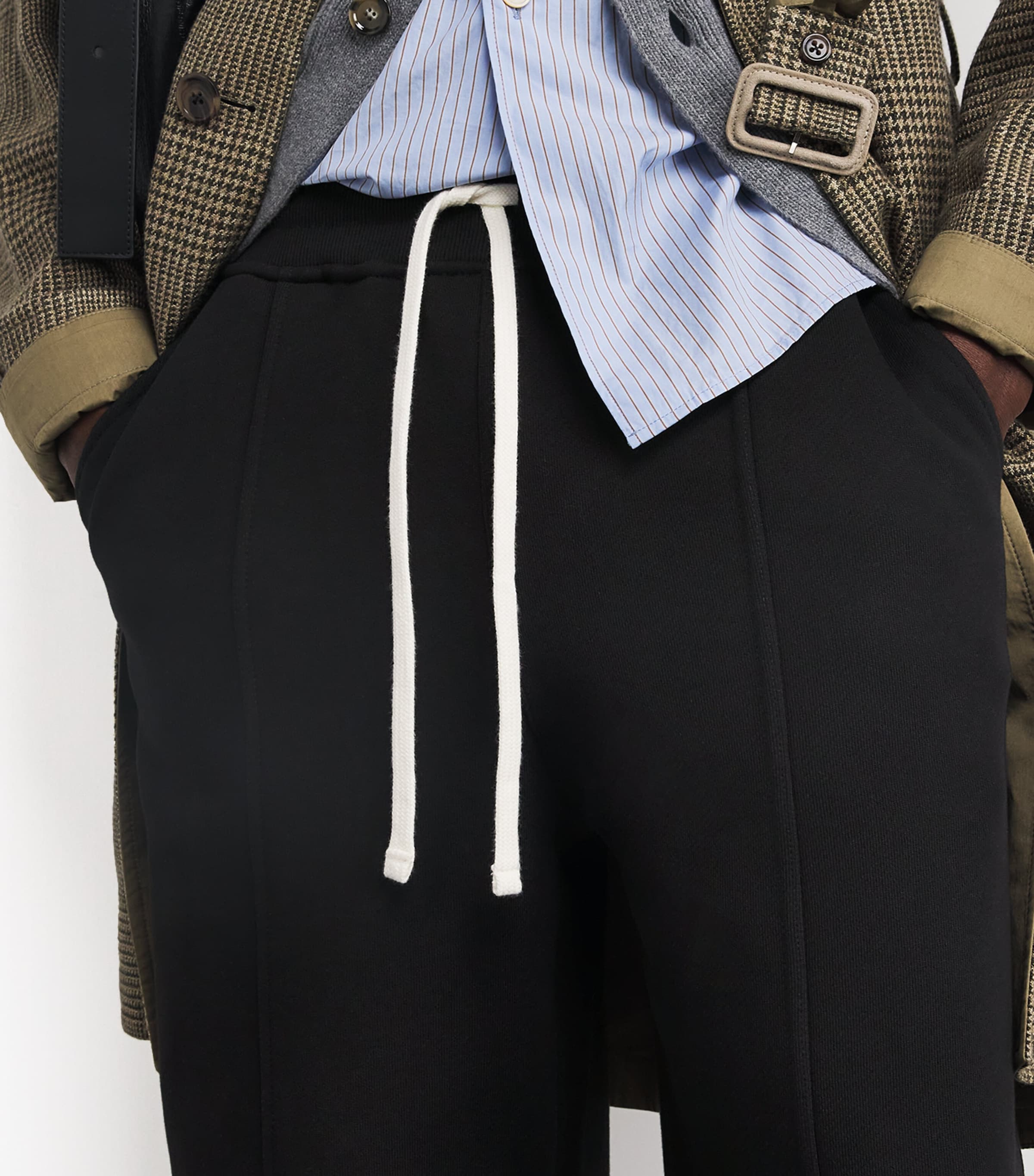 about:blank Mens Cotton Logo Wide-Leg Sweatpants Black Image 6