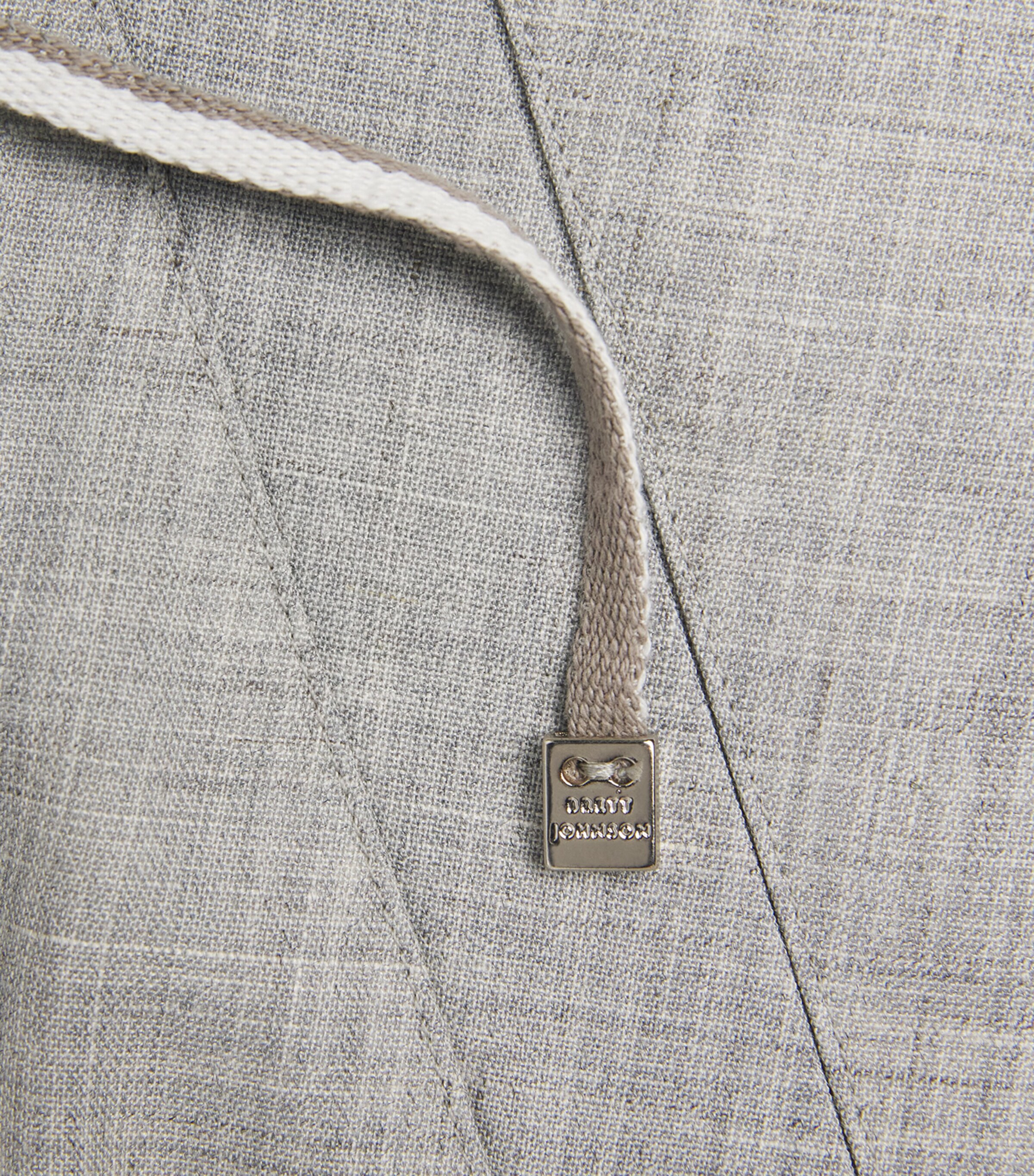 Brett Johnson Mens Wool-Silk-Linen Drawstring Trousers Light Grey Image 6