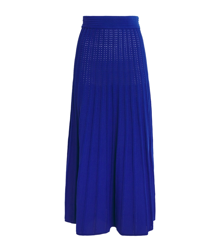 Edeline Lee Womens Knitted Pleated Midi Skirt Roy/royal Blue Image 1