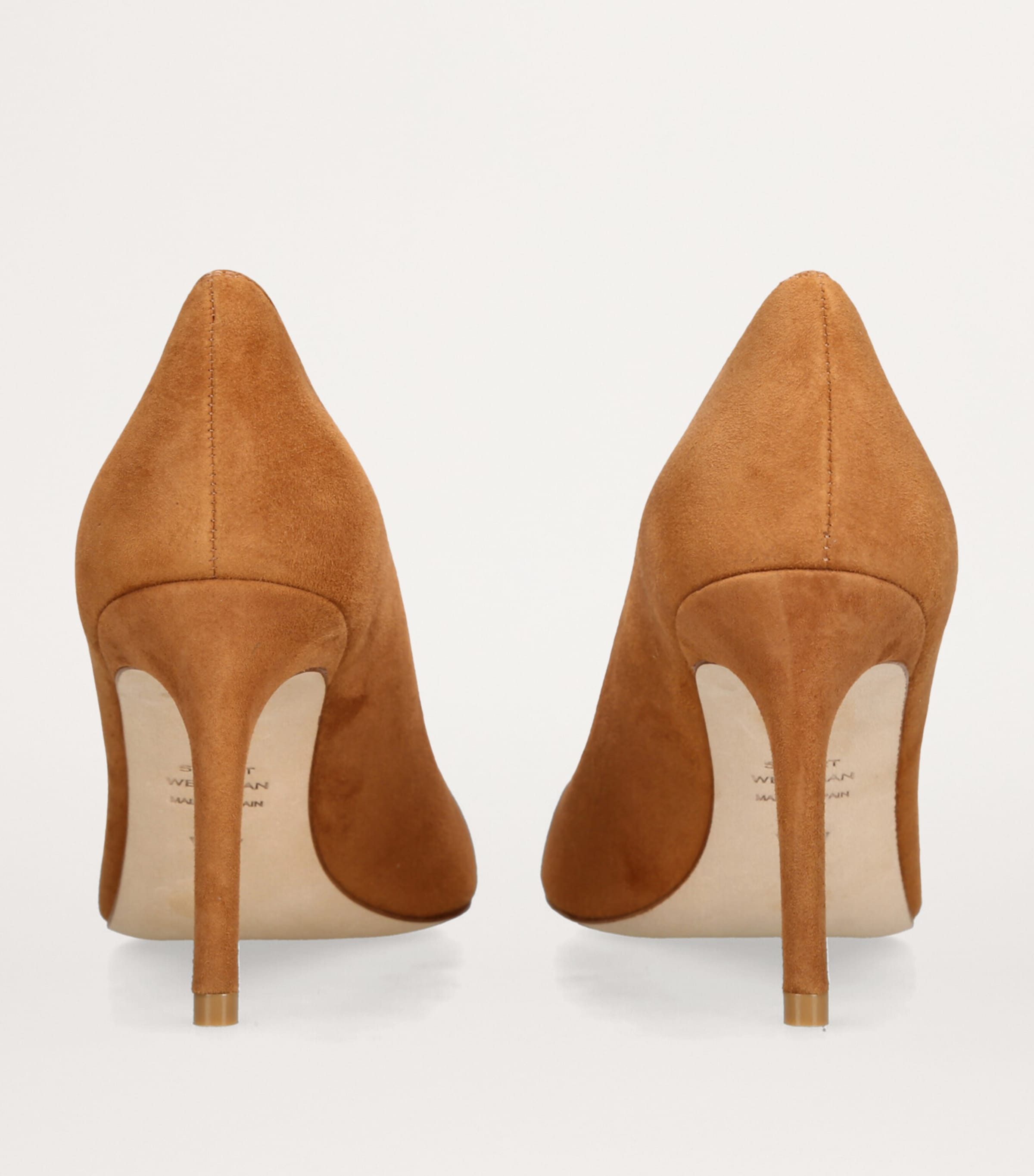 Suede Stuart Power Pumps 85 TAN Image 2