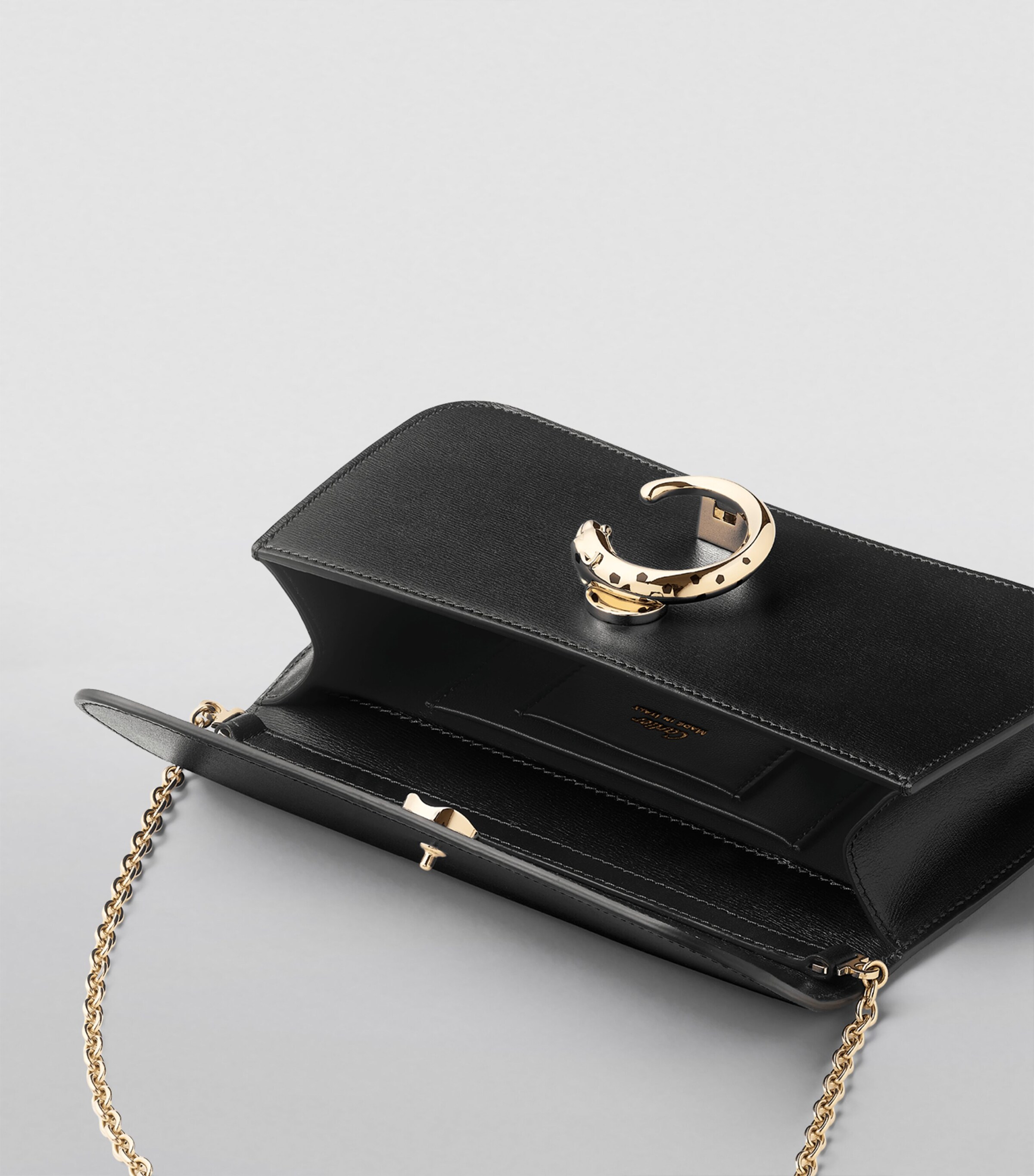 Mini Leather Panthère de Cartier Cross-Body Bag BLACK Image 3