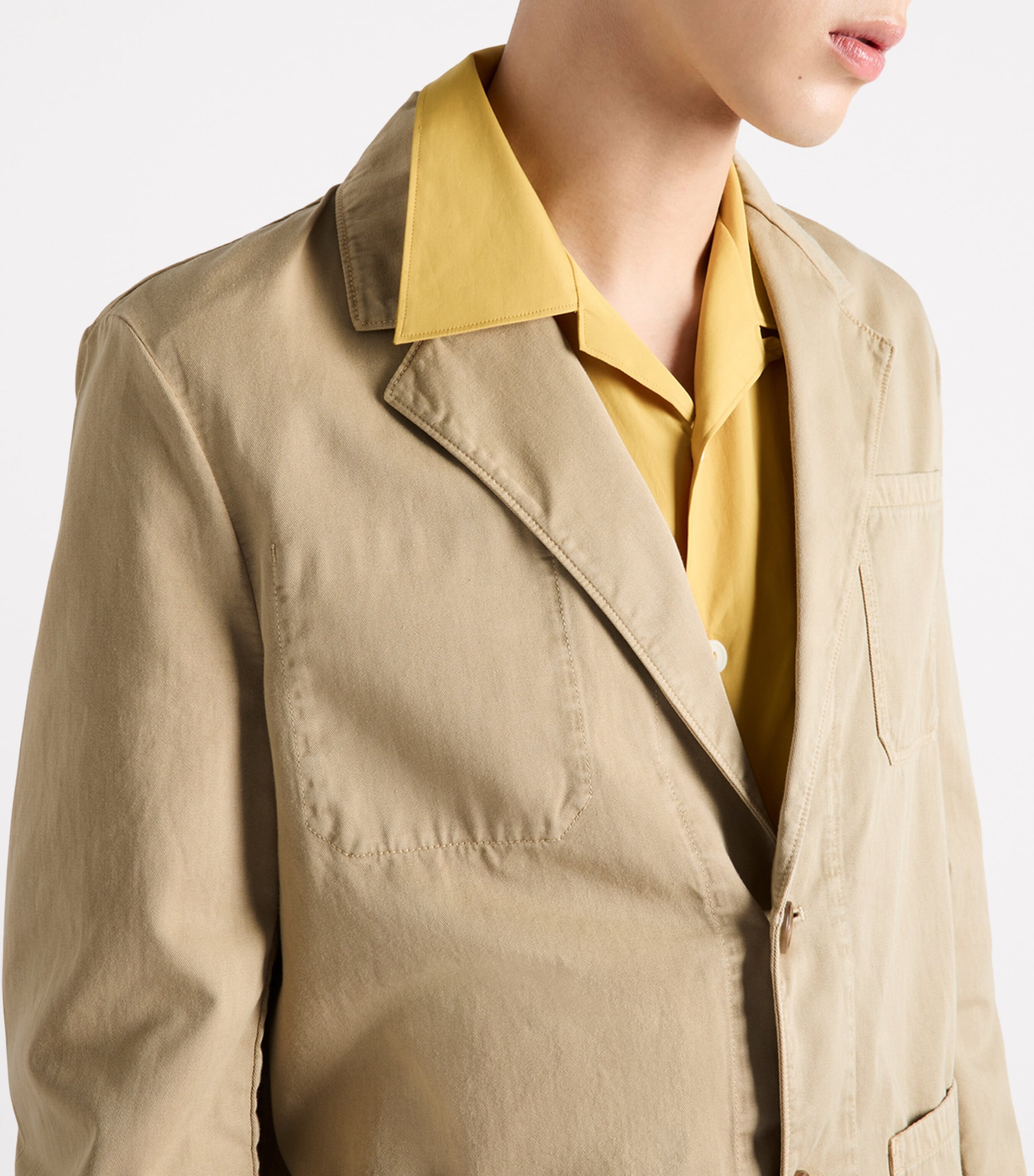 Cotton Pocket-Detail Relaxed Blazer F0065 Image 3