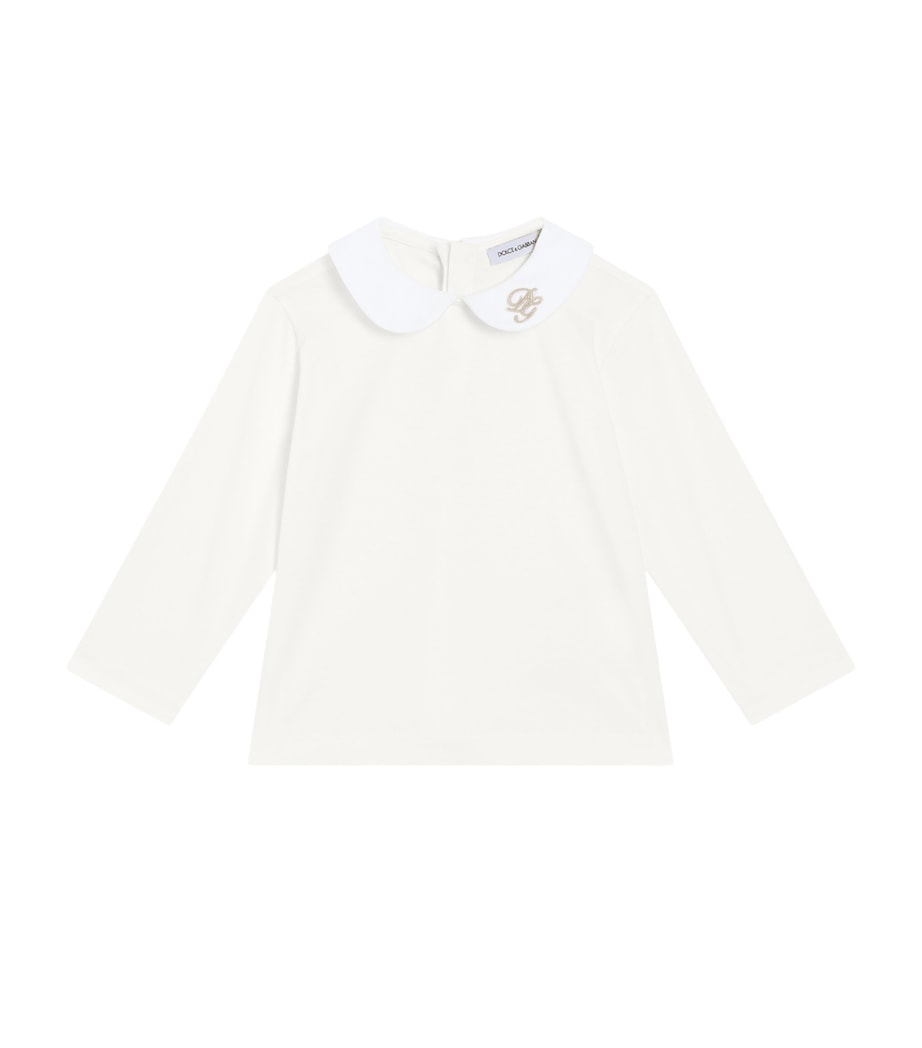 Dolce&Gabbana Kids Embroidered-Detail Top (3-30 Months) White Image 1