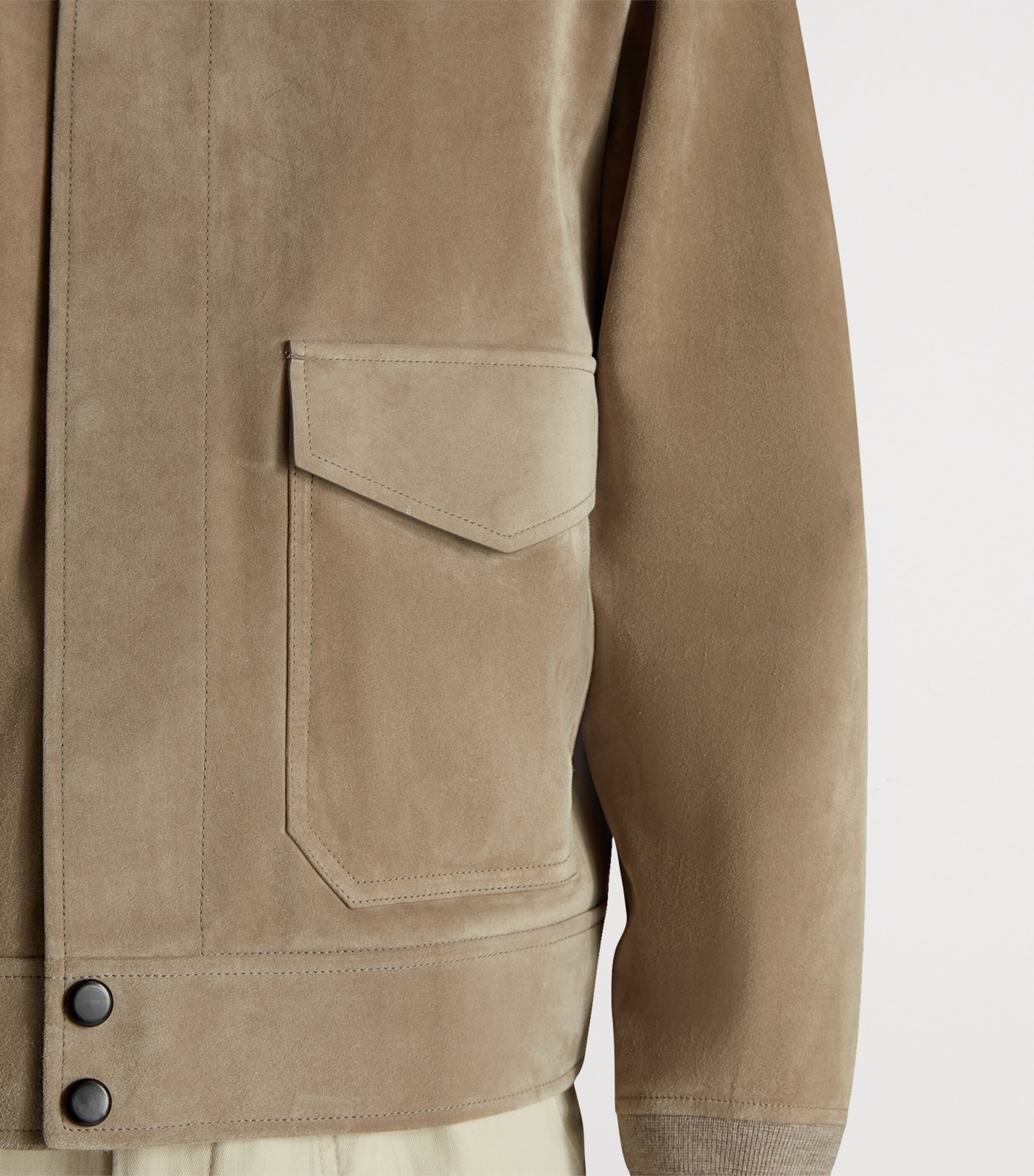 Suede Harrington Jacket 050LIGHT GREY Image 5