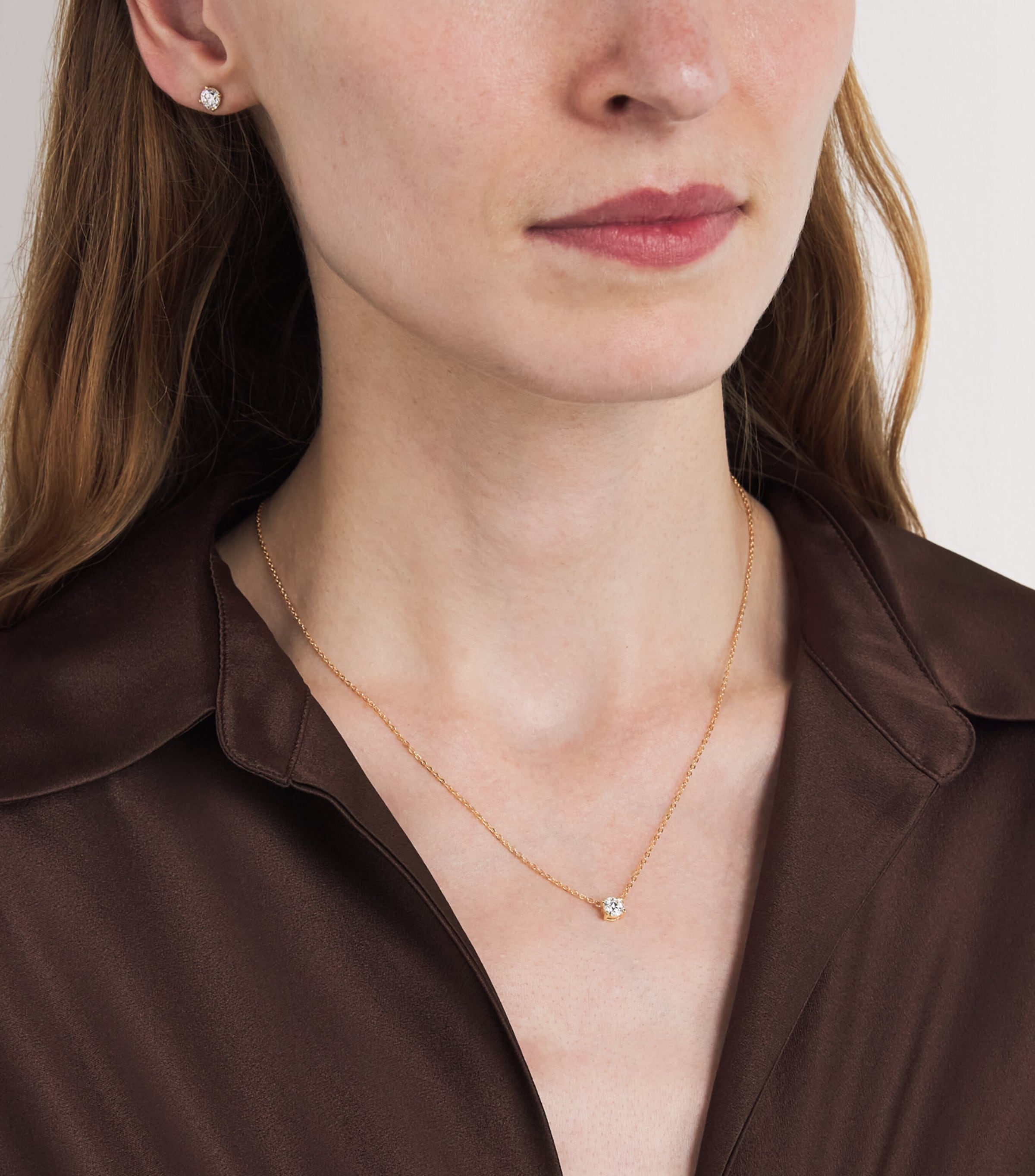 Yellow Gold and Diamond Pendant Necklace (0.50ct) YELLOW GOLD Image 2