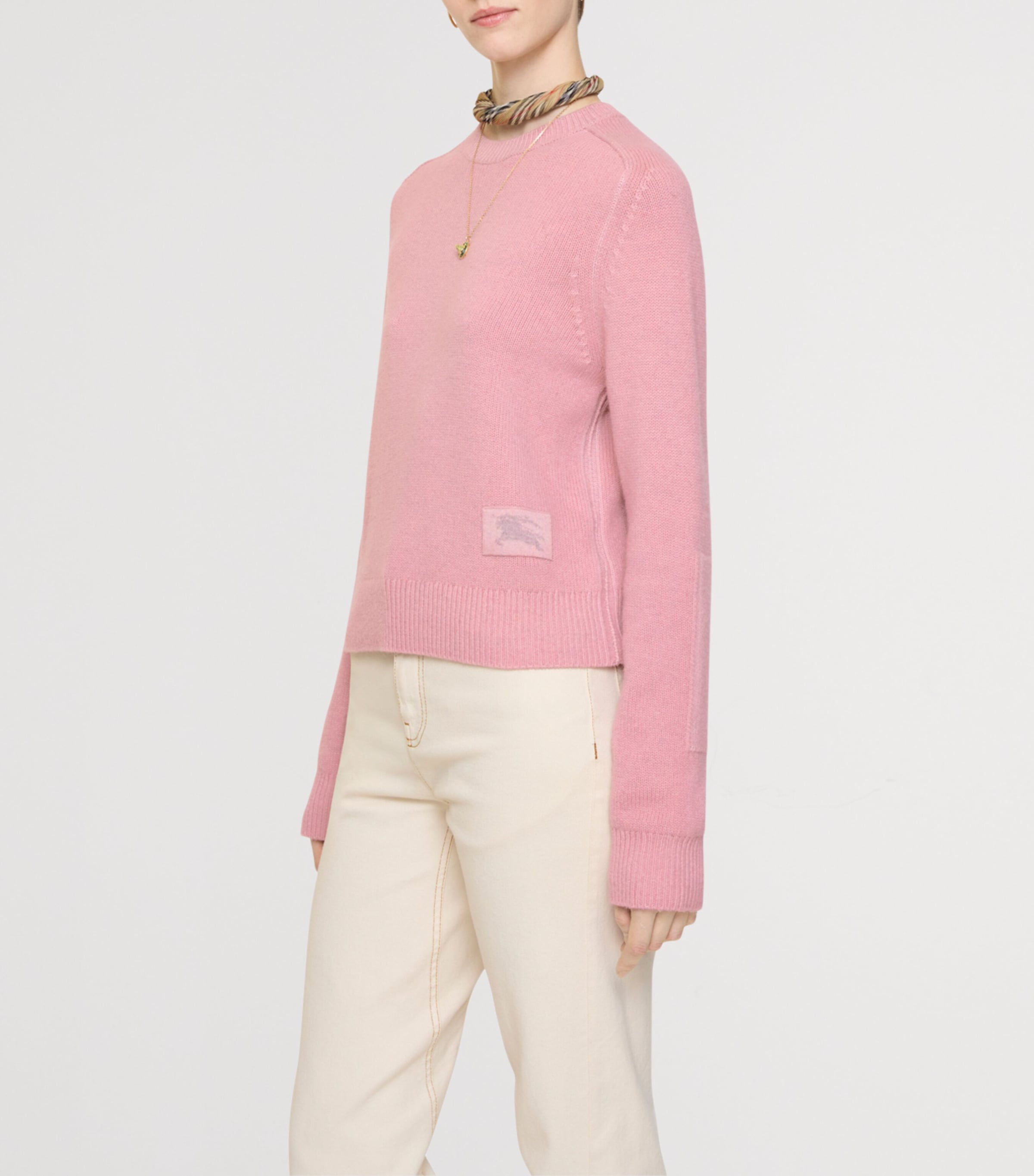 Cashmere EKD Patch Sweater BEGONIA PINK Image 2