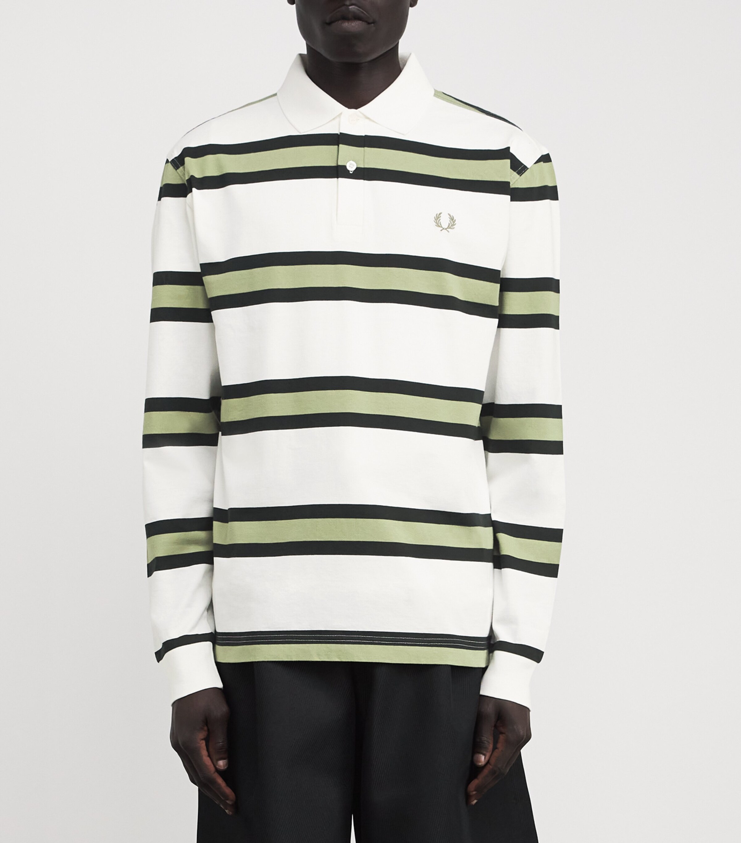 Cotton Jersey Long-Sleeve Polo Shirt 760LT ECRU Image 2