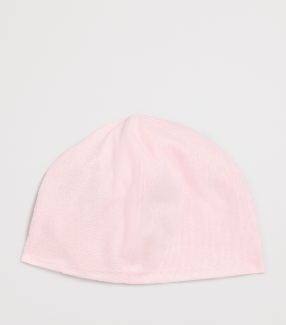 Cotton Embellished Beanie (1-12 Months) R0ROSA PINK Image 2