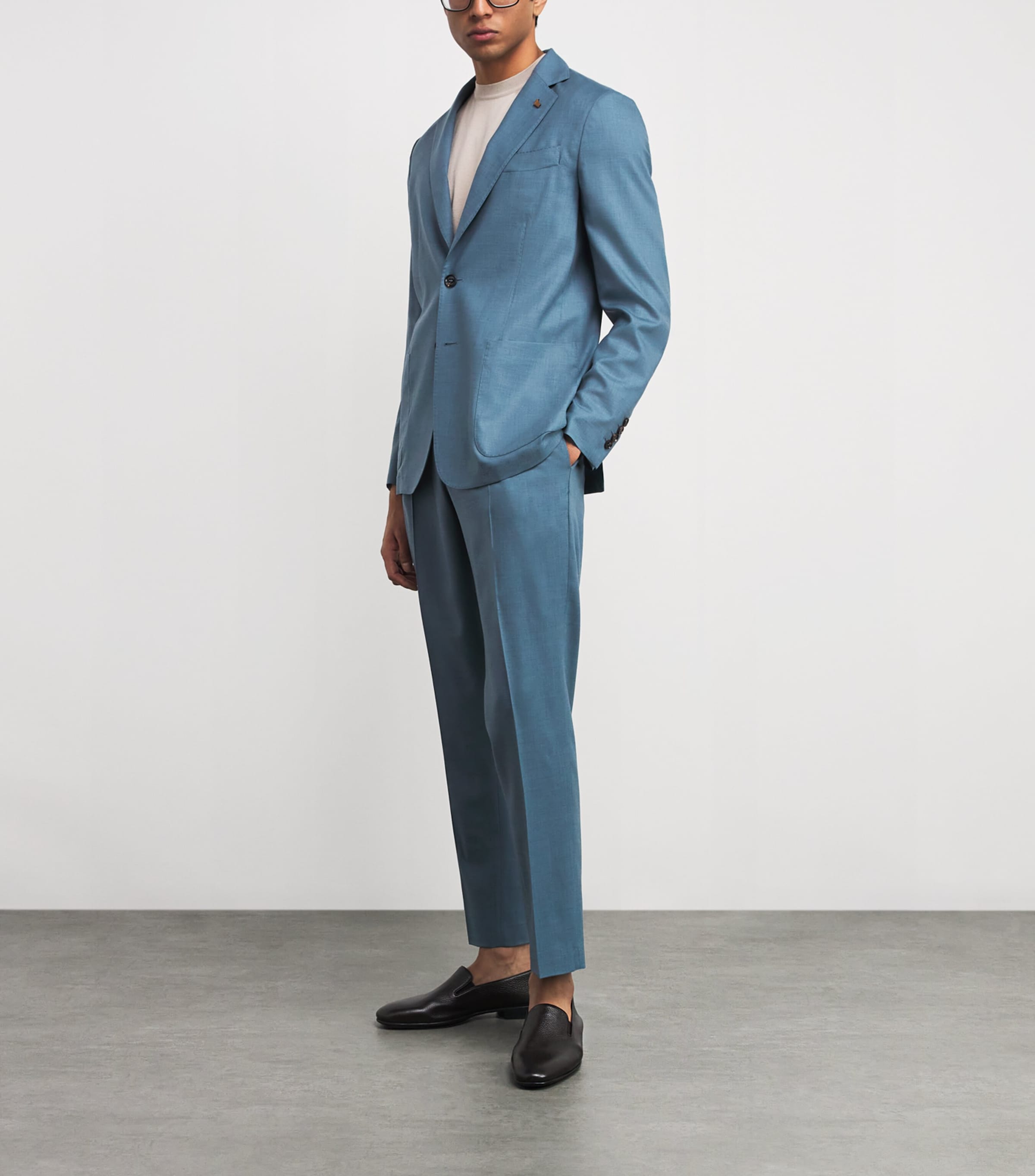Cashmere Suit Trousers 45844 LIGHT BLUE Image 2