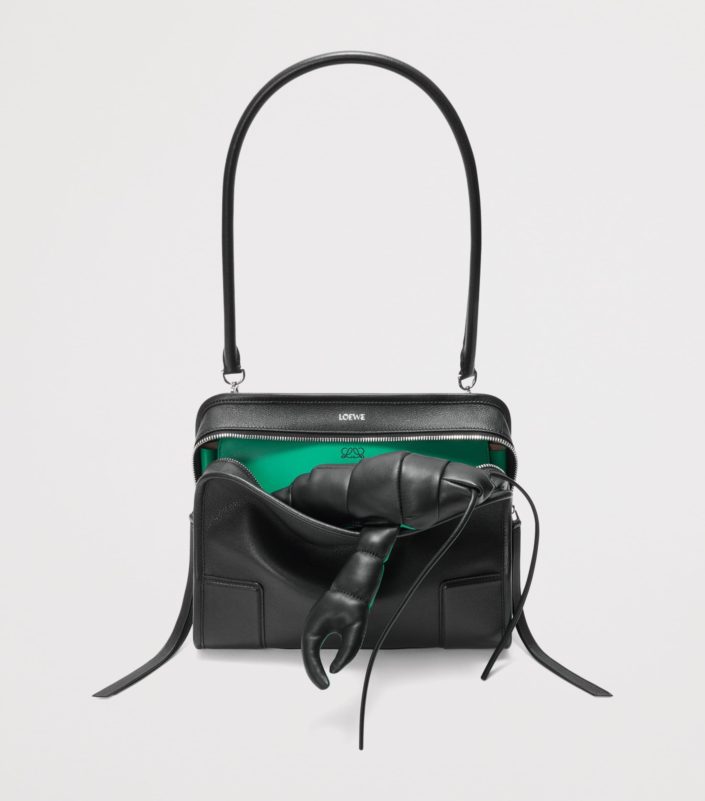 LOEWE x Cosima Von Bonin Medium Leather Amazona 180 Top-Handle Bag Black/green Image 3