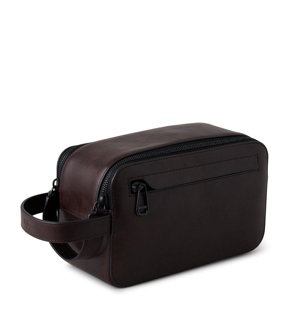 Leather Double-Zip Wash Bag DARK CHOCOLATE Image 2