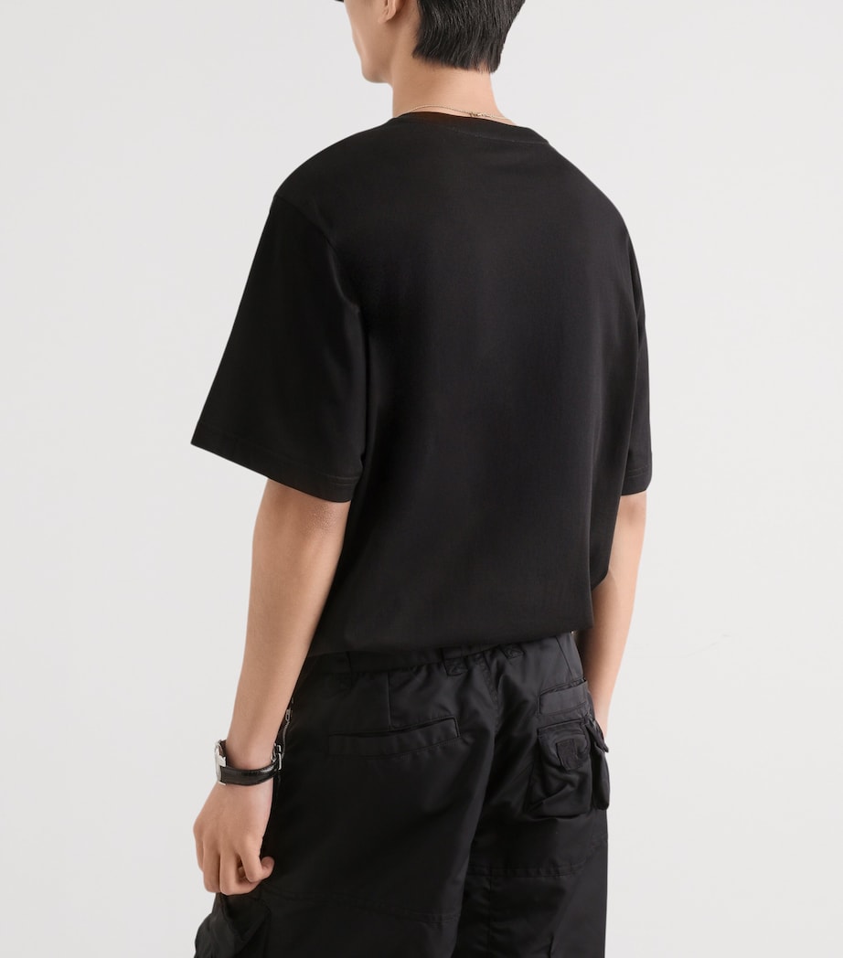 Cotton Logo Patch T-Shirt N0000-BLACK Image 3