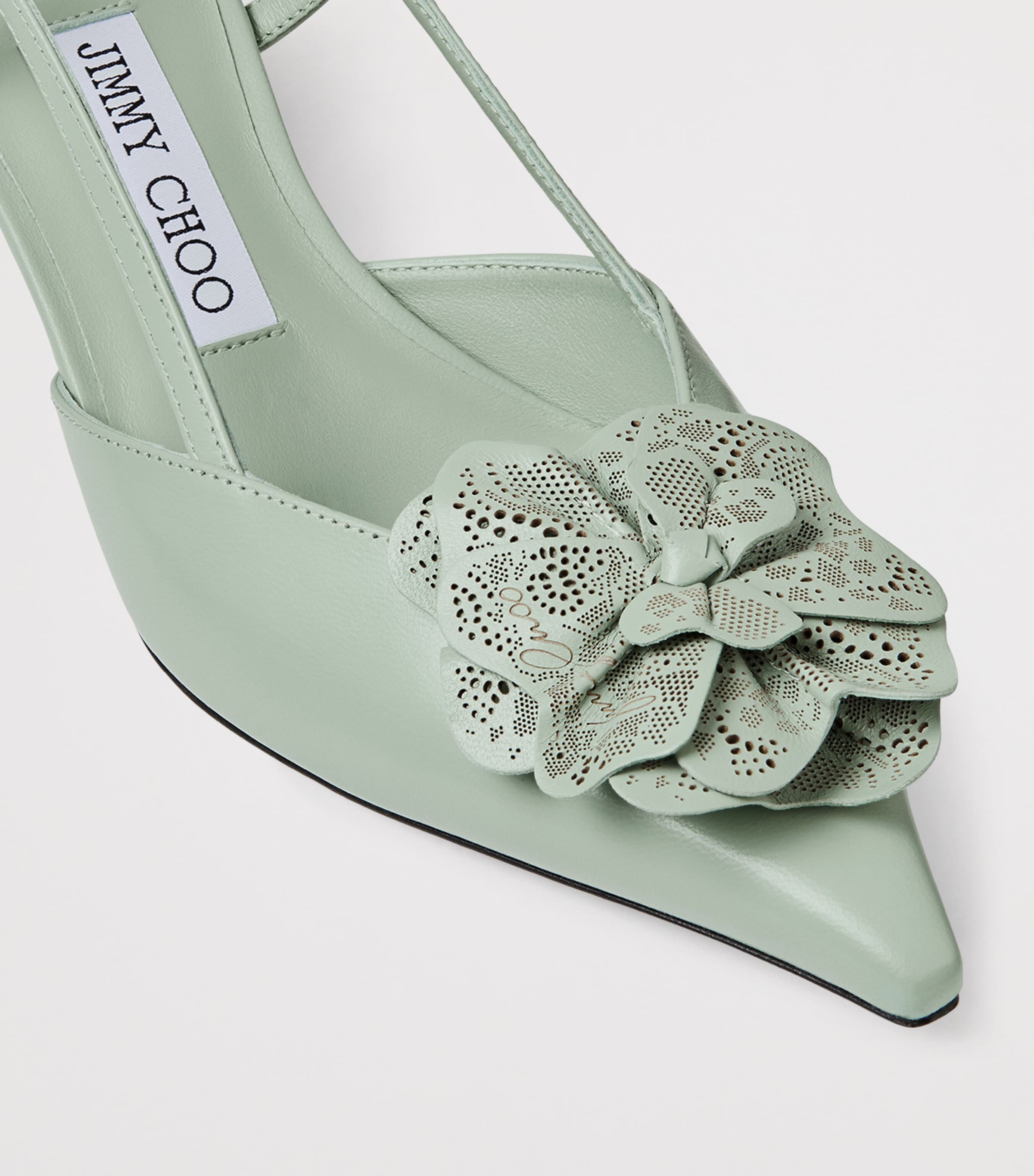 Mimmi 50 Leather Slingback Mules VERDE/VERDE Image 5