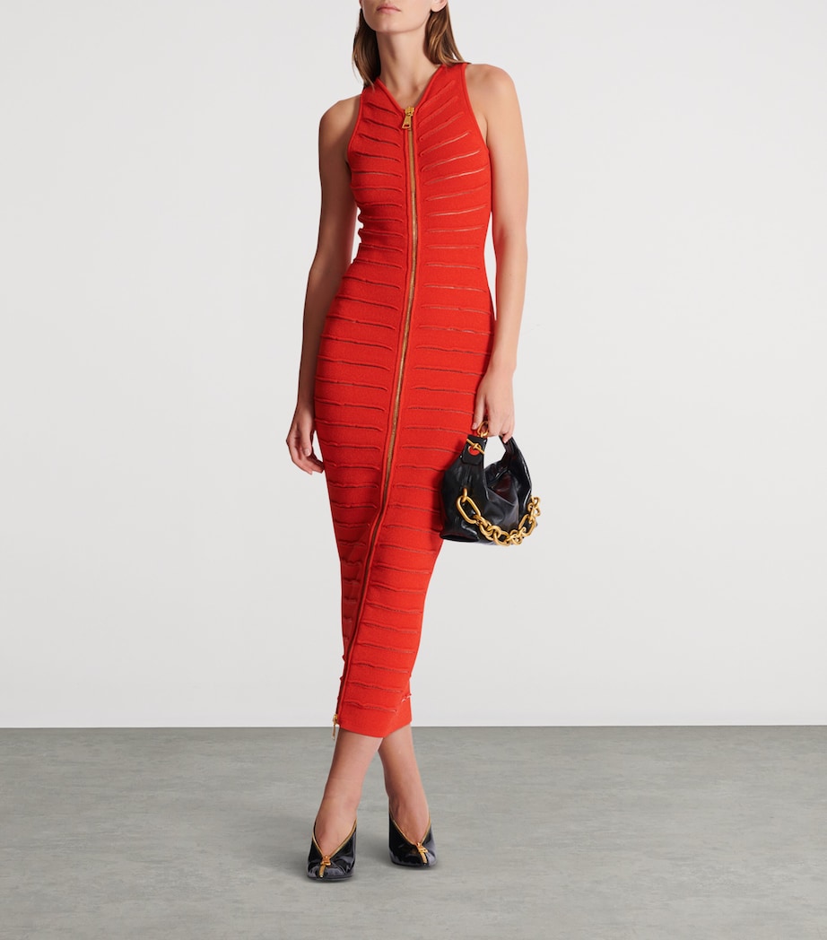 Knitted Distressed Midi Dress 3CL ROUGE Image 6