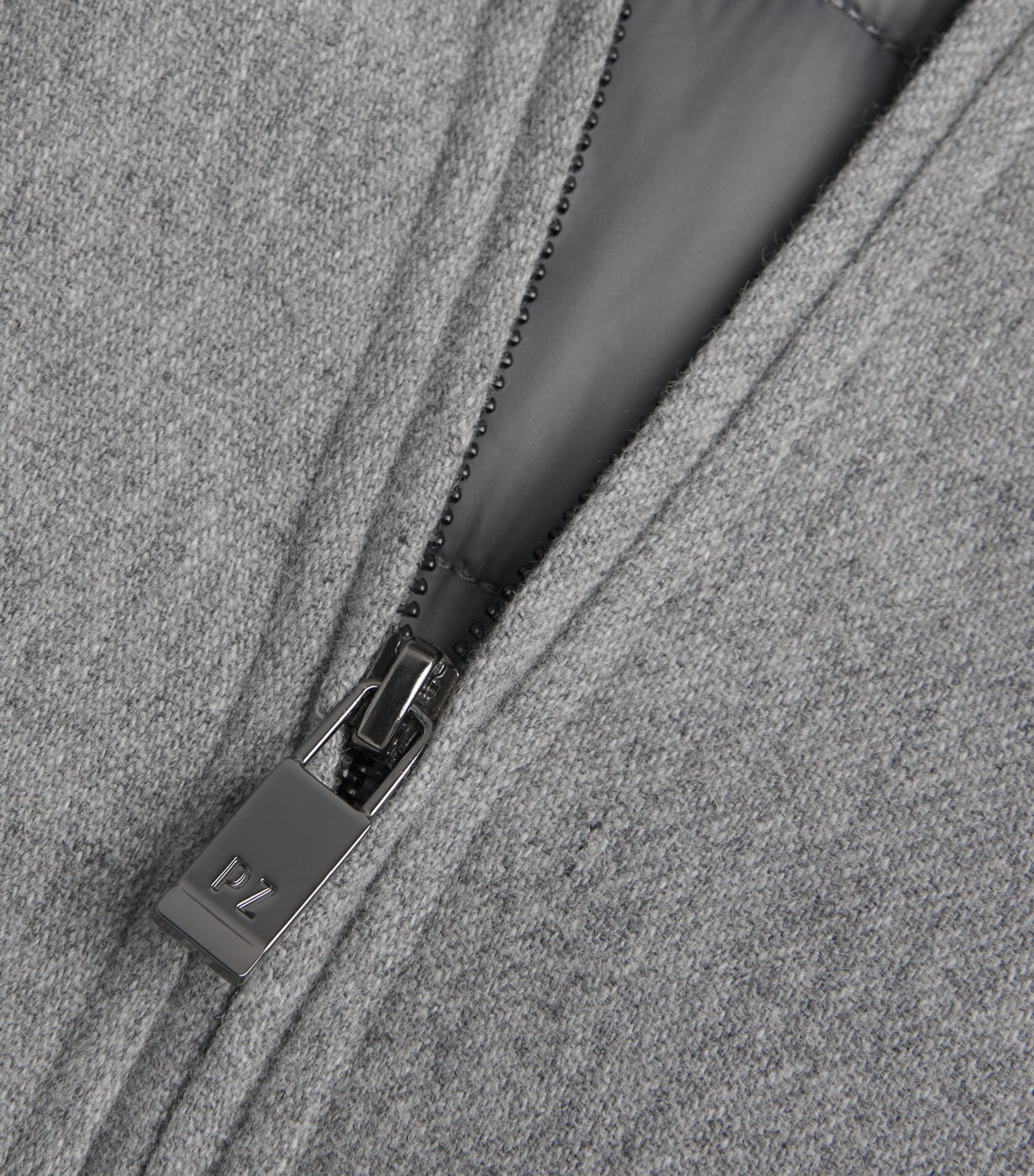 Pal Zileri Mens Wool-Blend Padded Bomber Jacket Light Grey Image 6