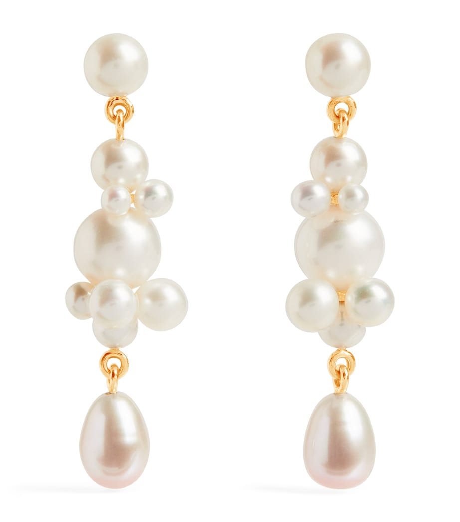 Yellow Gold and Pearl Petite Splash Earrings YELLOW GOLD Image 1