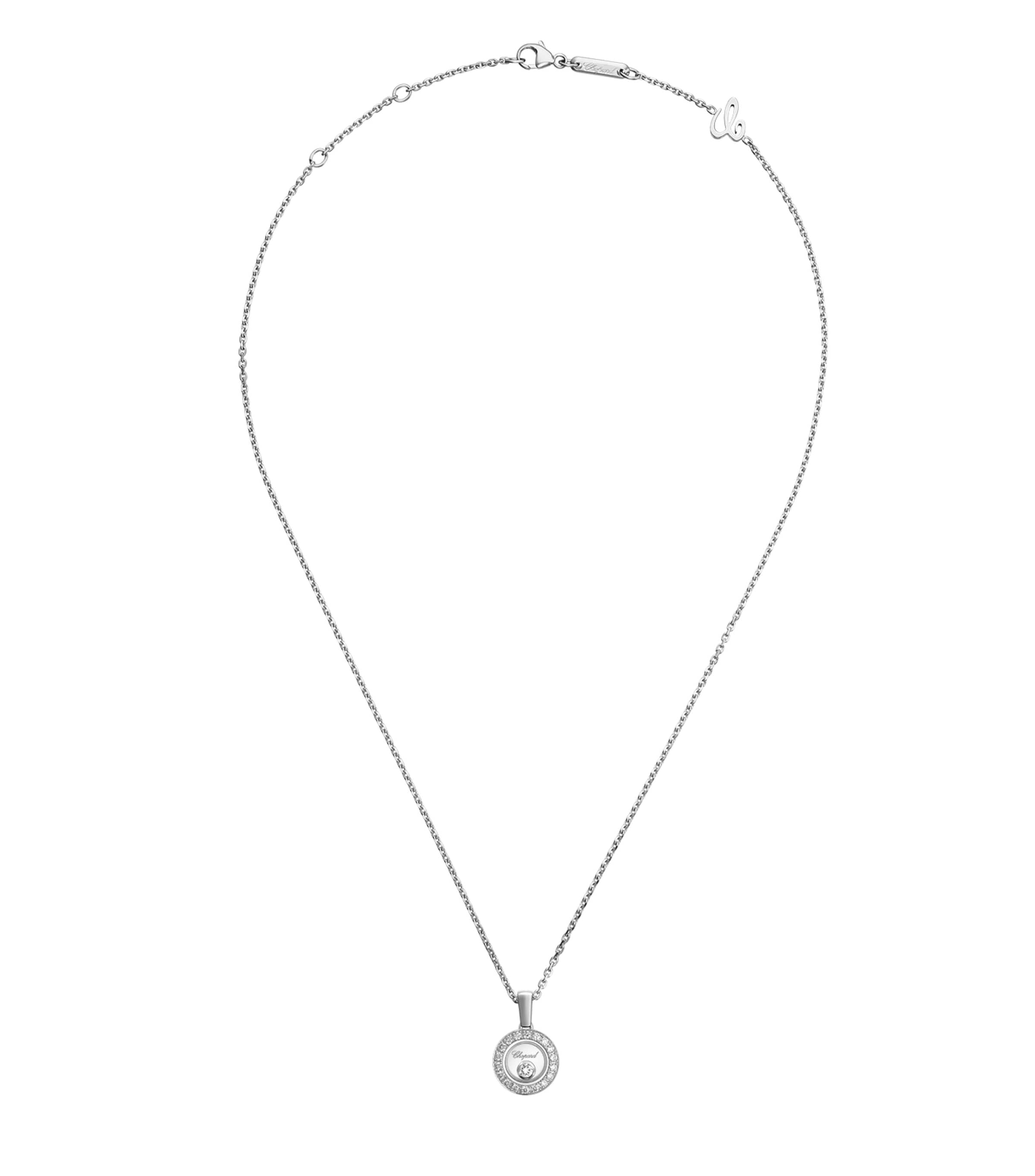 White Gold and Diamond Happy Diamonds Icons Pendant Necklace 18K WHITE GOLD Image 4