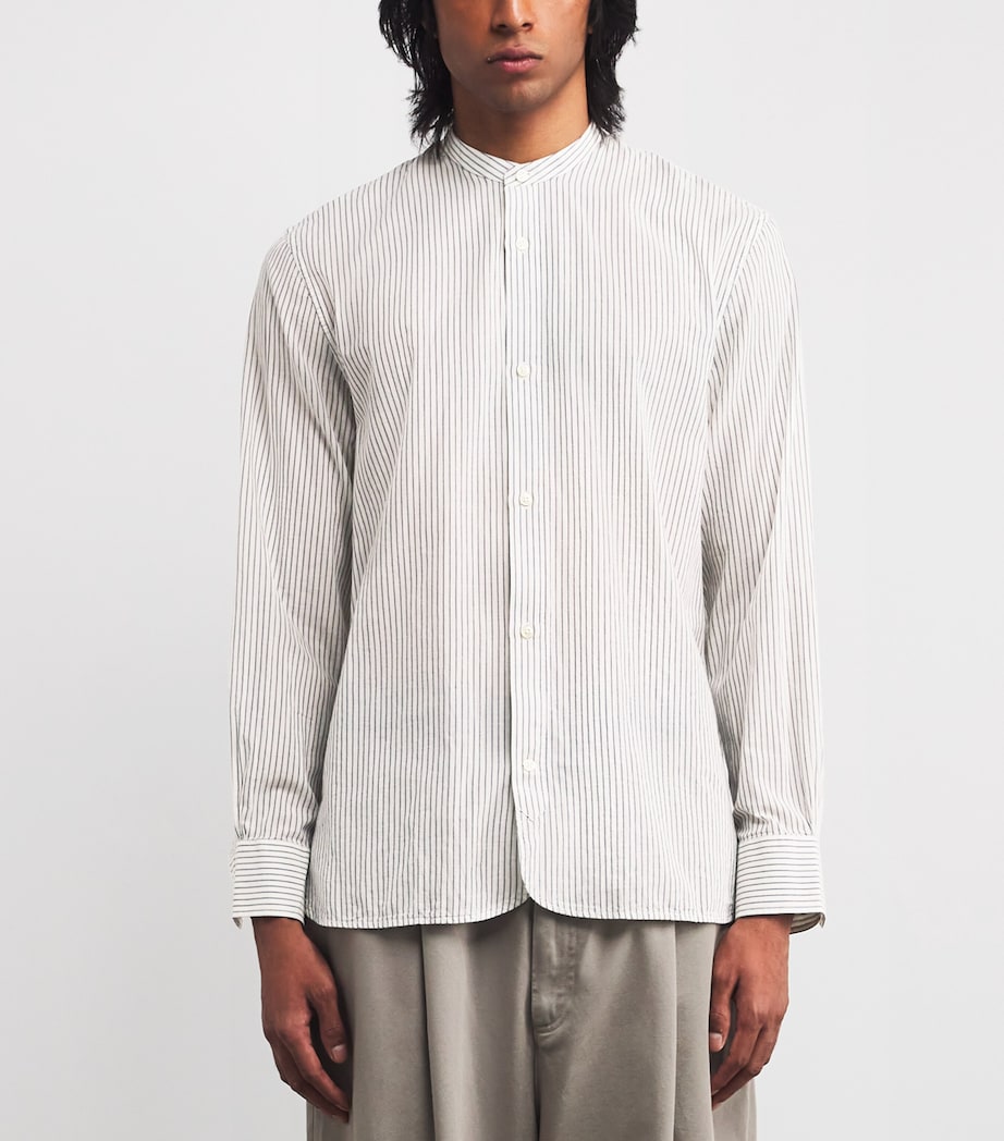 Cotton Stripe Shirt WHITE/GREY Image 3
