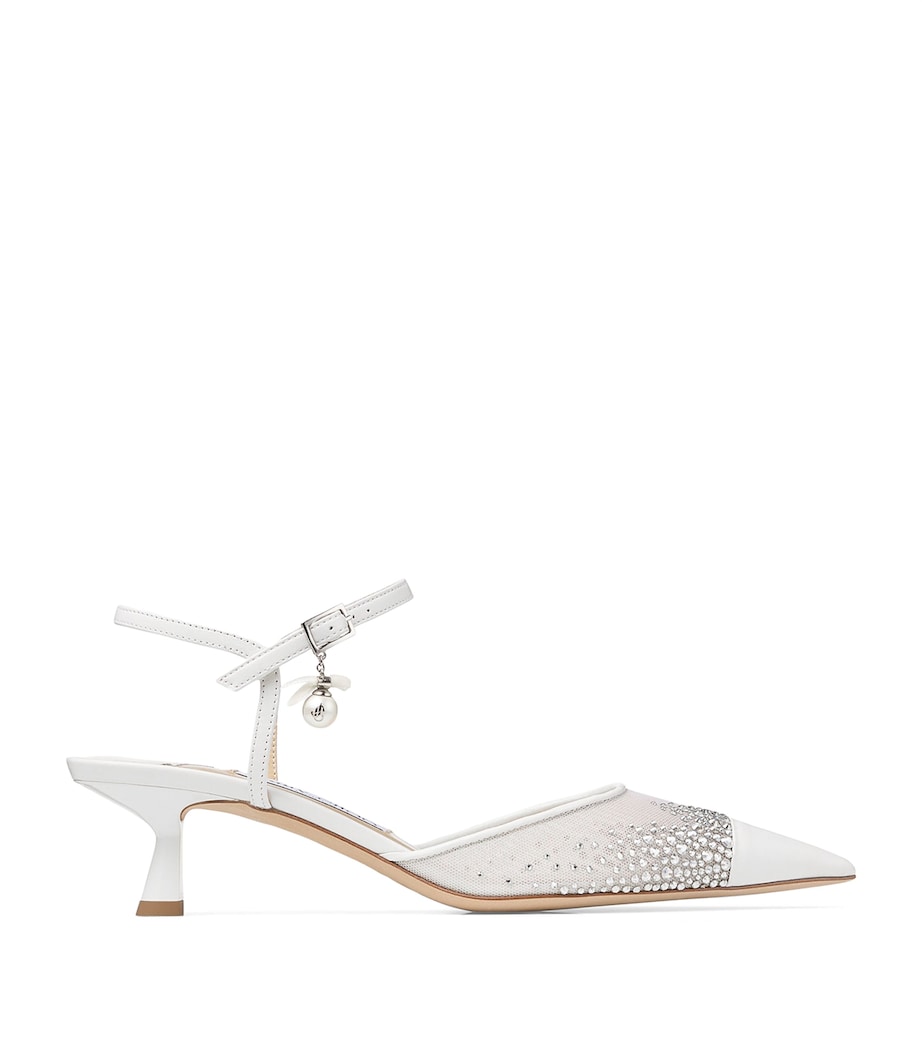 Aren SB 45 Mesh-Leather Pumps WHITE/CRYSTAL Image 1