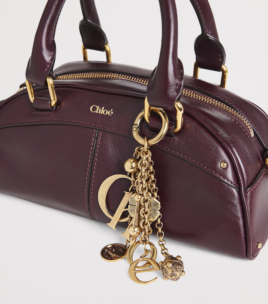 Small Leather Bowling Top-Handle Bag PERFECT PLUM Image 4