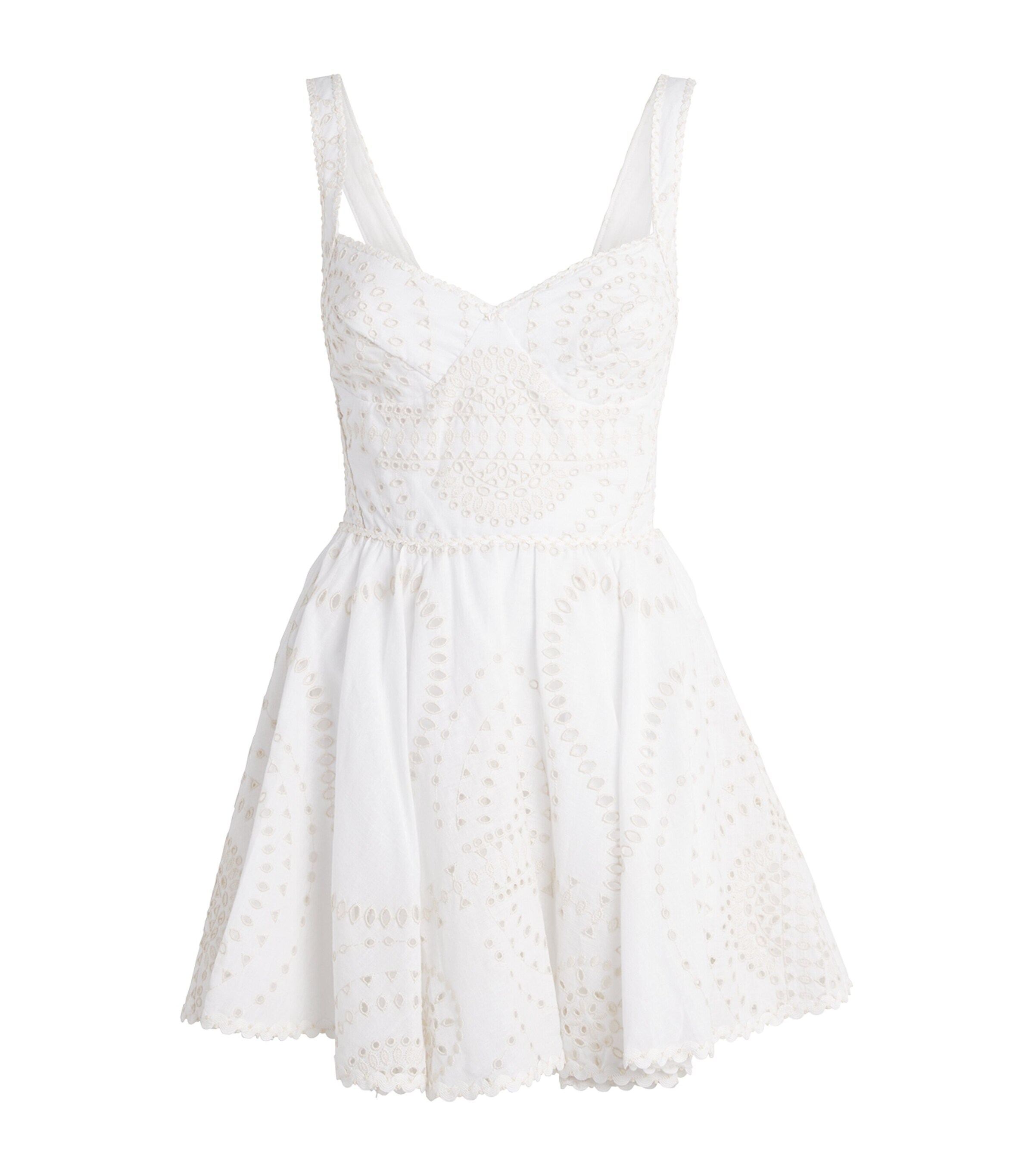 Charo Ruiz Ibiza Womens Broderie Anglaise Birdie Mini Dress Ivory Nelï¿½m Image 1