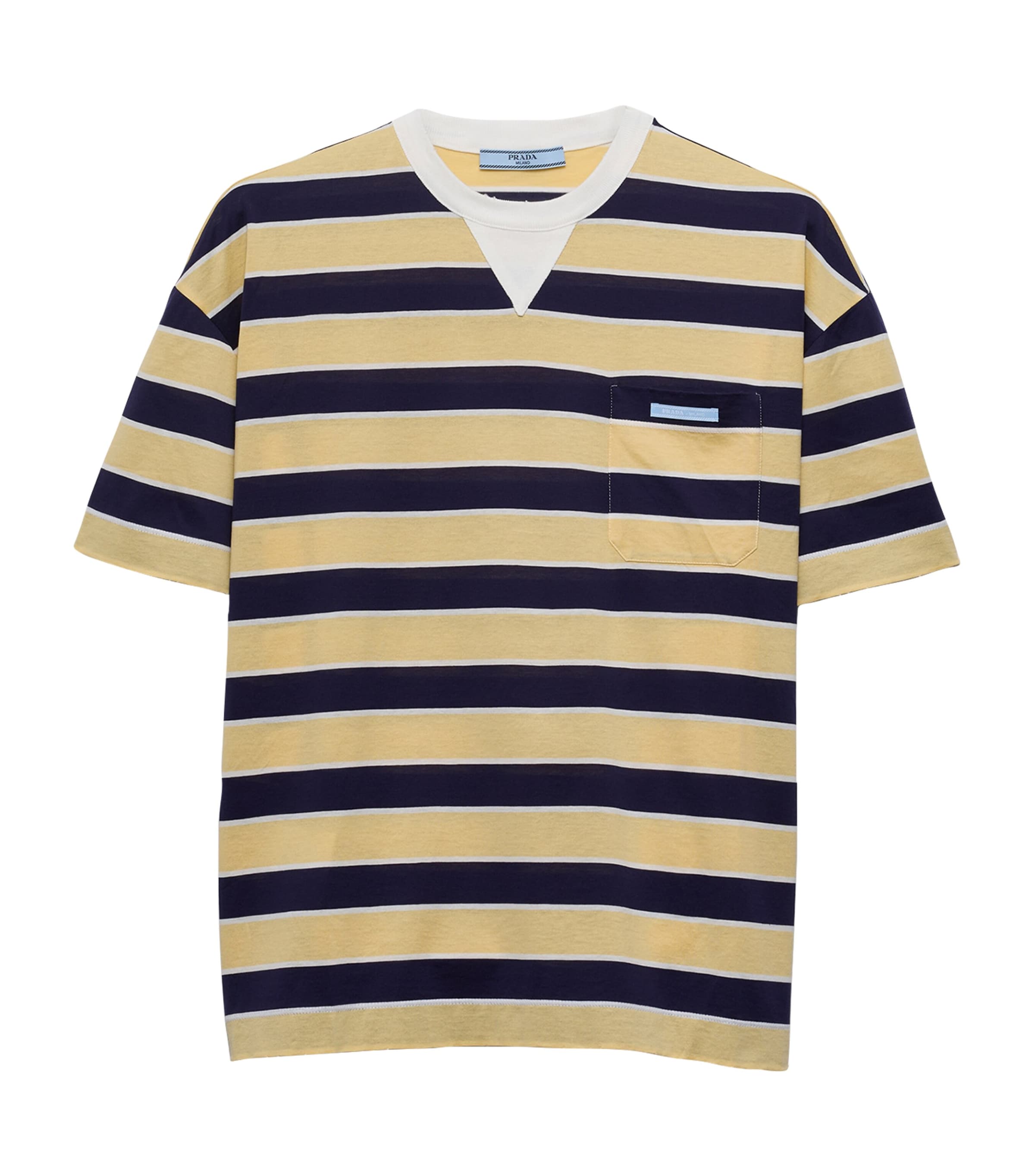 Prada Womens Cotton Stripe Lisle T-shirt Image 1