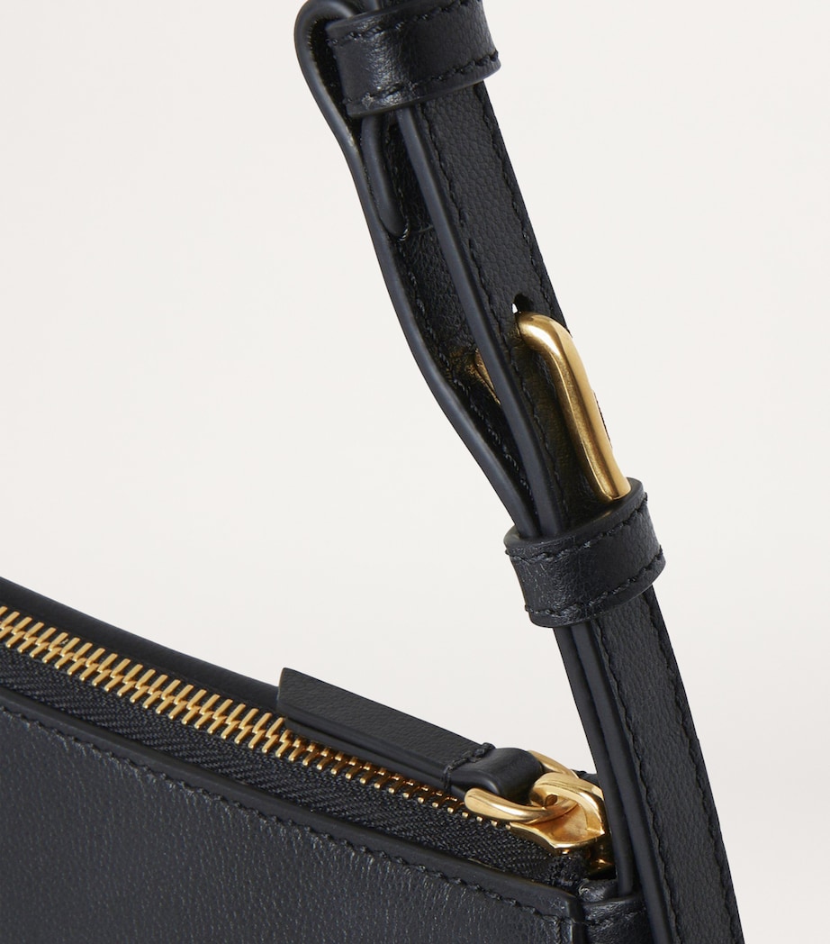 Leather Clovelly Shoulder Bag BLACK Image 5