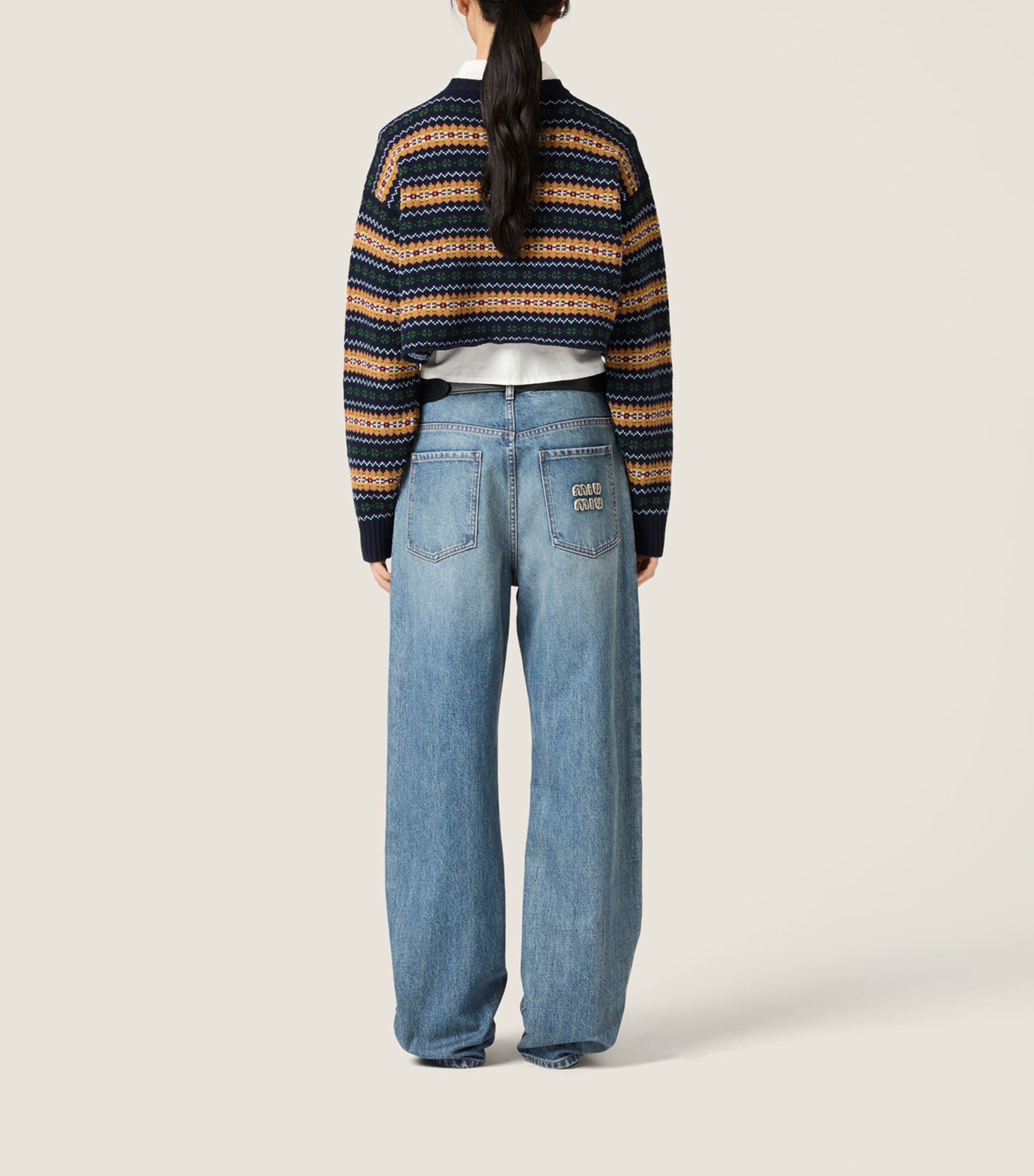 Miu Miu Womens Wool Stripe Sweater Image 3