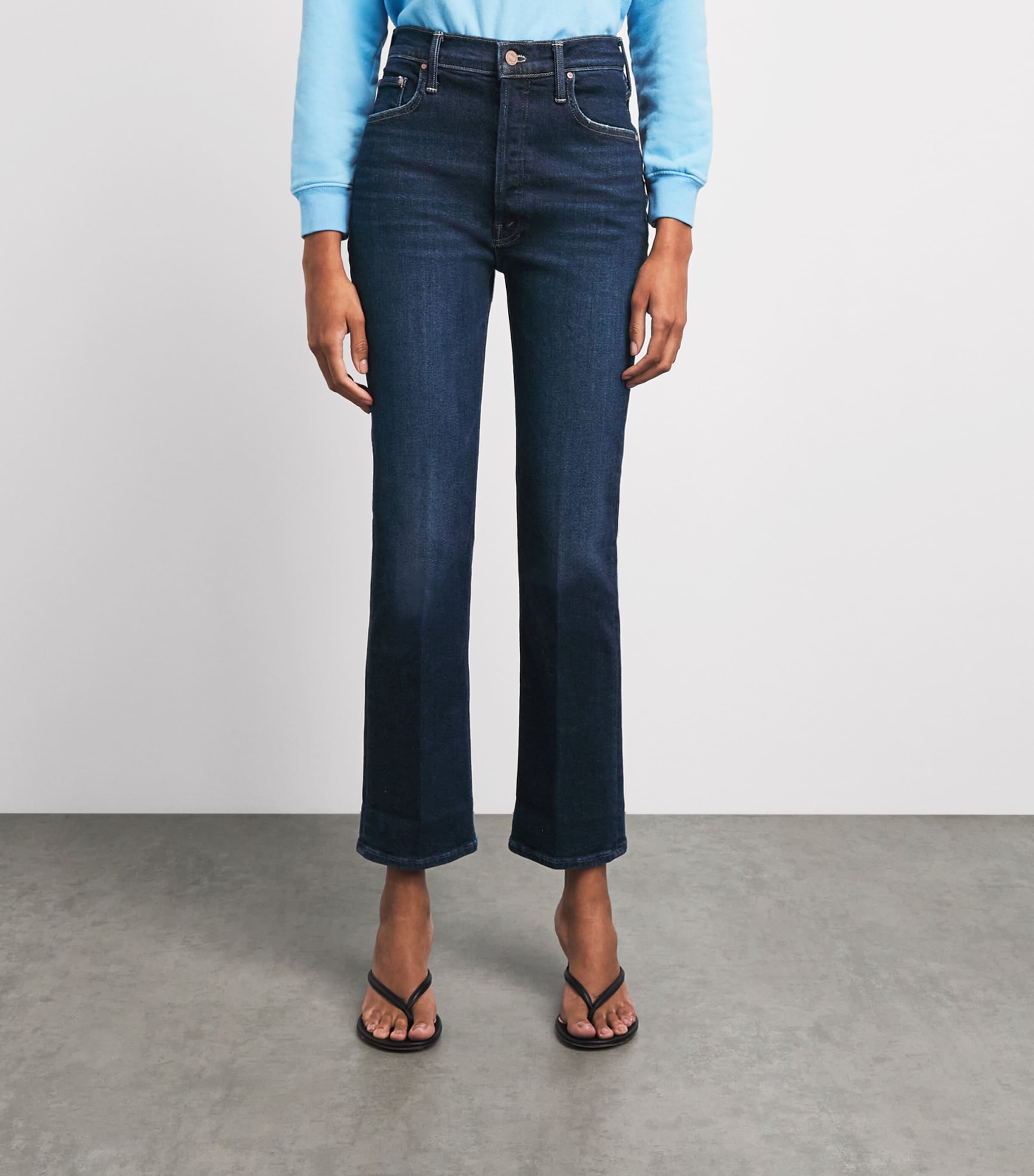 MOTHER Womens The Tripper Flood Flared Jeans Hard Stop Honey Image 4