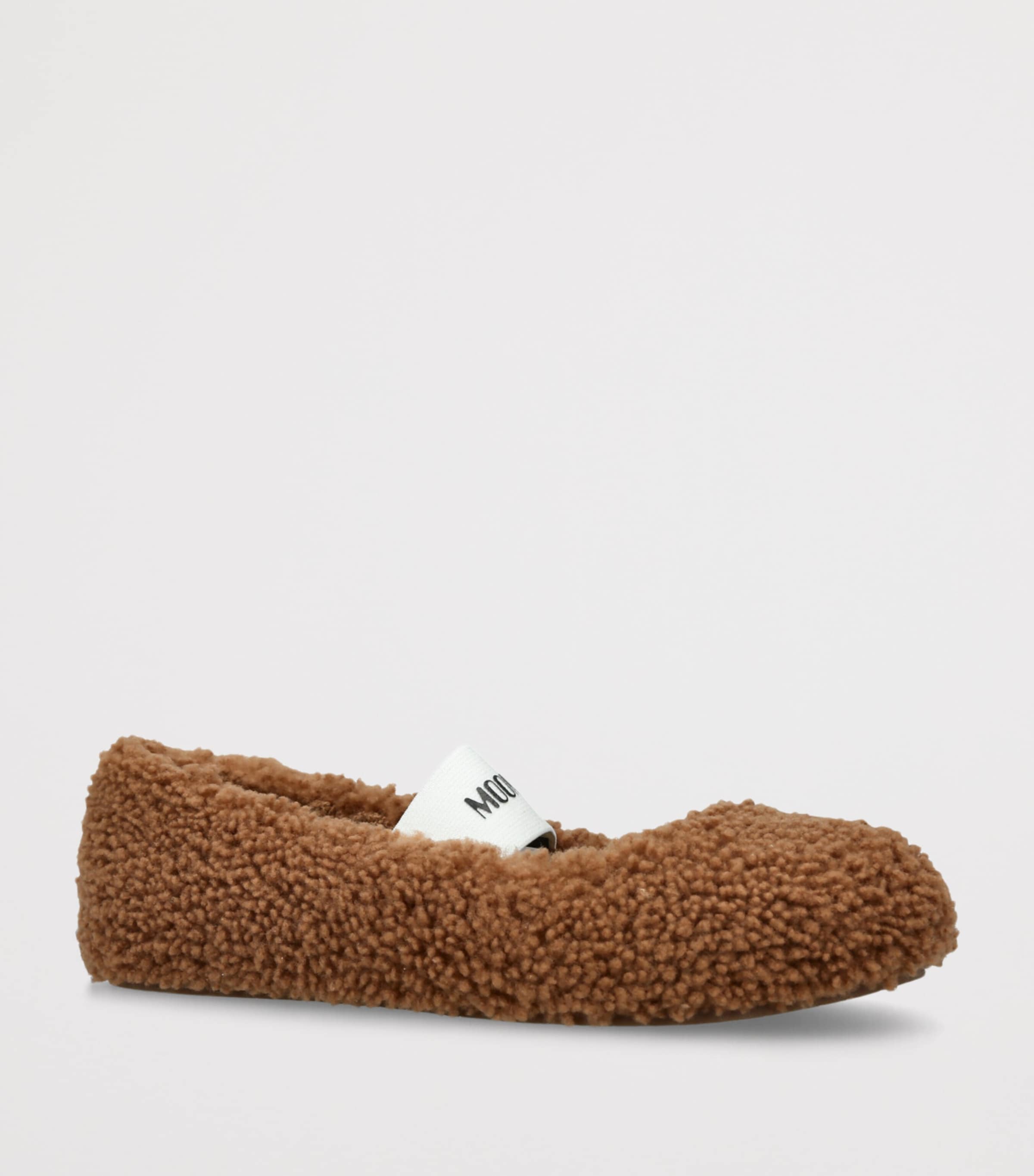 Shearling Ballet Flats MID BROWN Image 3