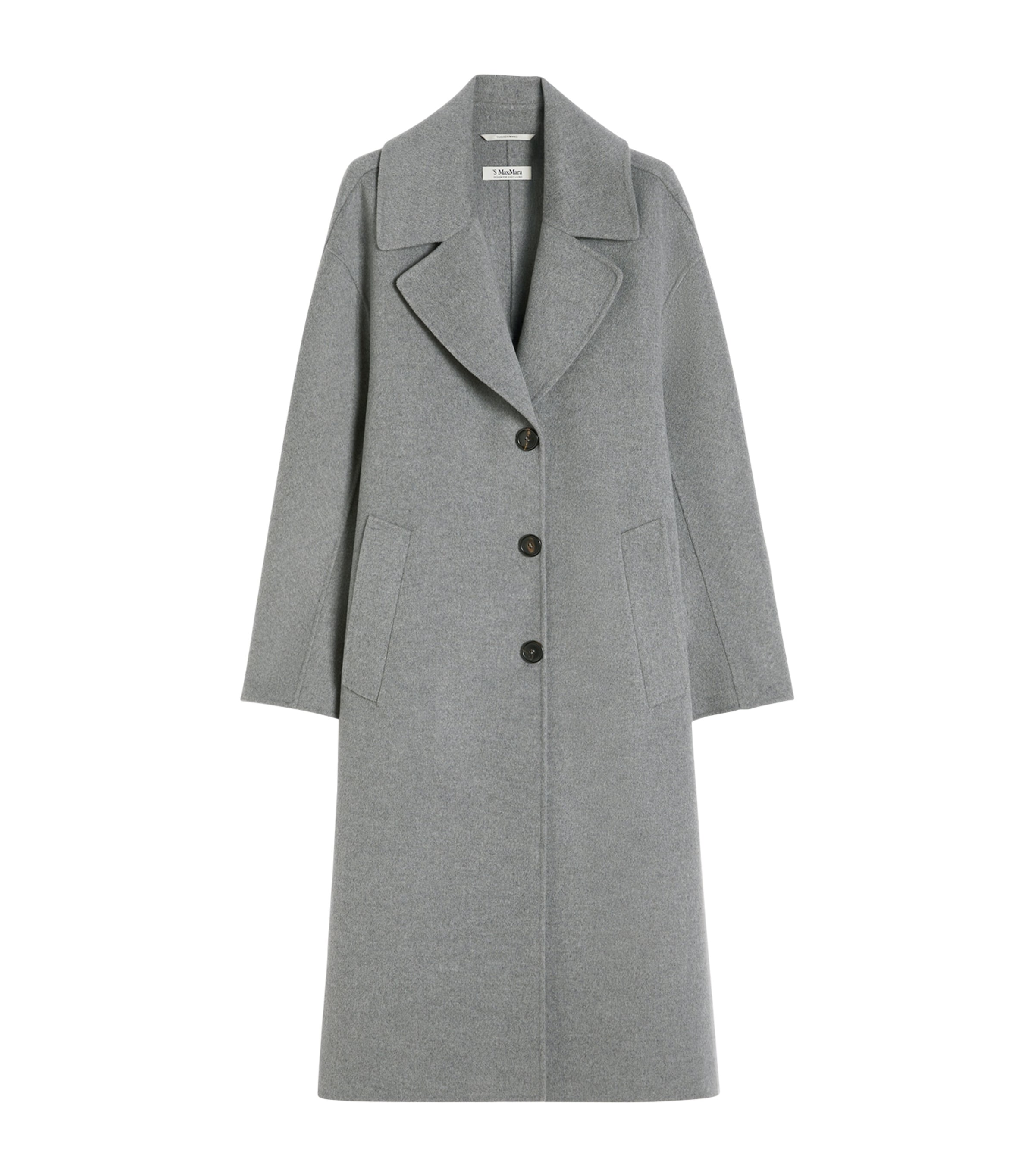 Virgin Wool Single-Breasted Coat MEDIUM GREY Image 1