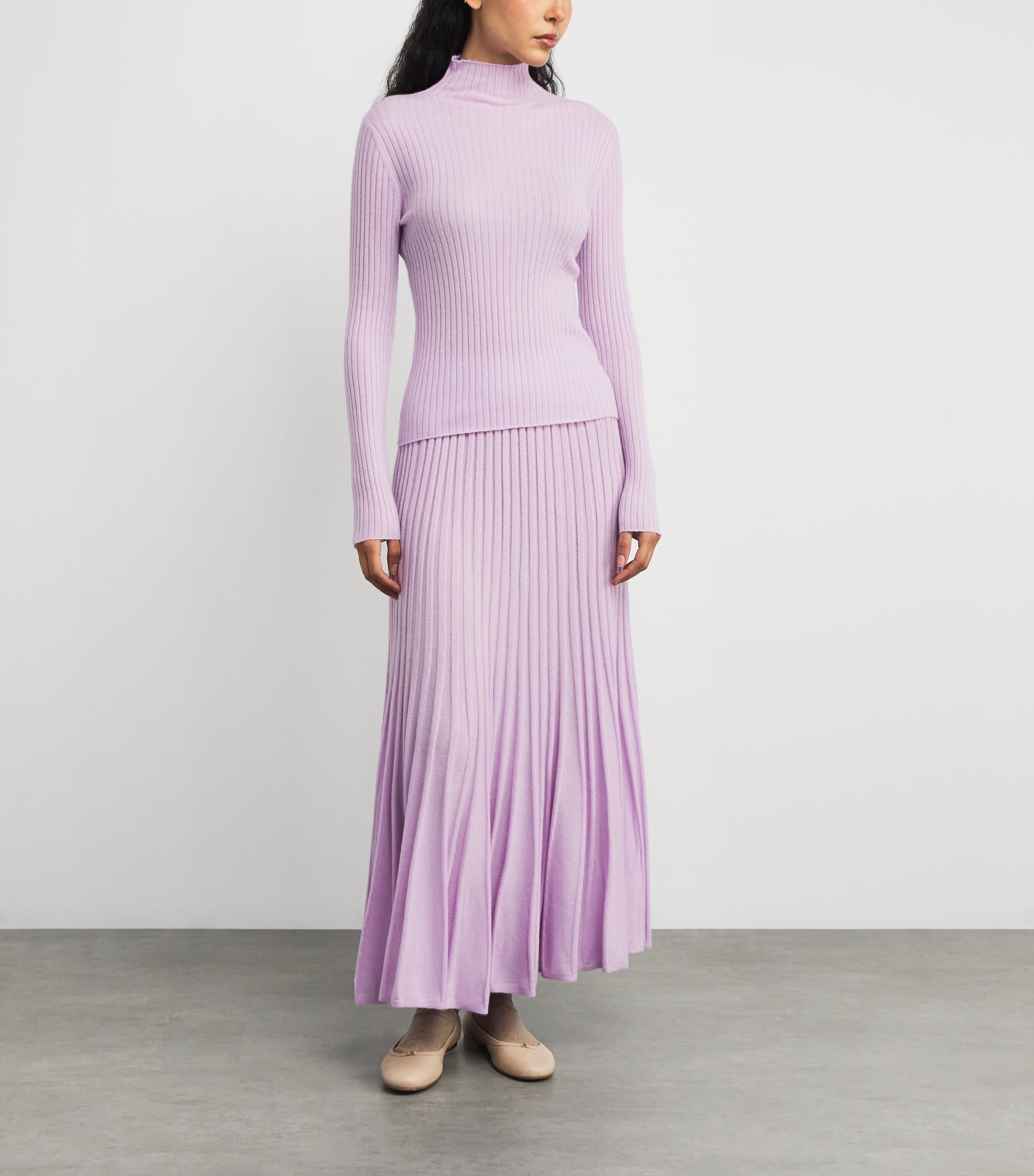 arch 4 Womens Cashmere Sabrina Midi Skirt Lilac Image 2