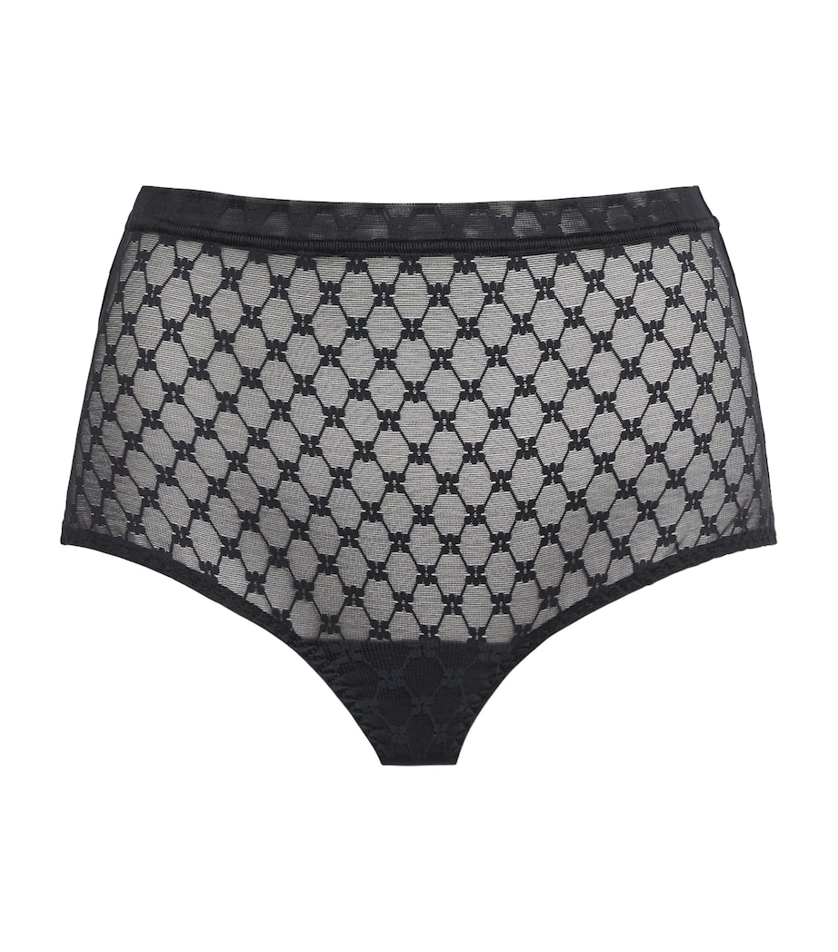 Simone Perele Womens Lace Plume Control Briefs Black Image 1