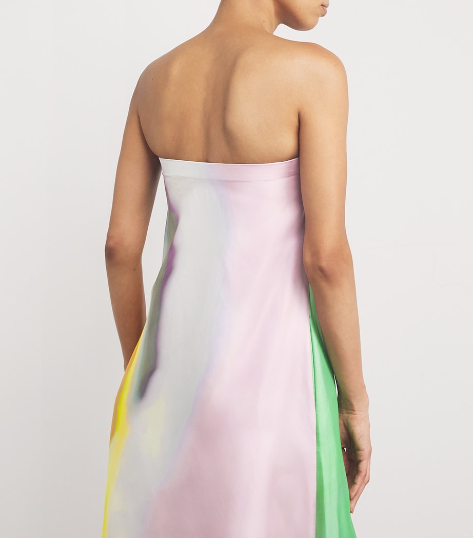 Silk Bandeau Aura Maxi Dress TANGELO AURA PRINT Image 4