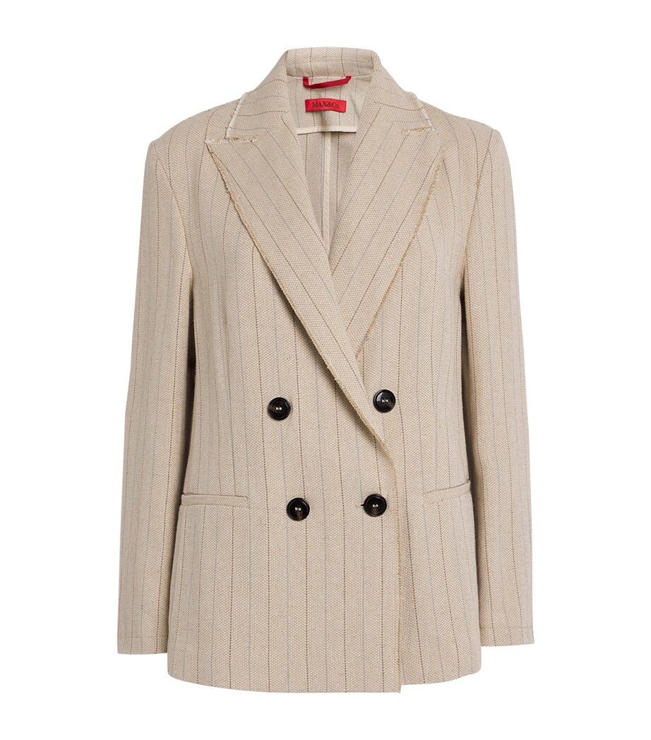 Cotton-Blend Pinstripe Blazer CREAM Image 1