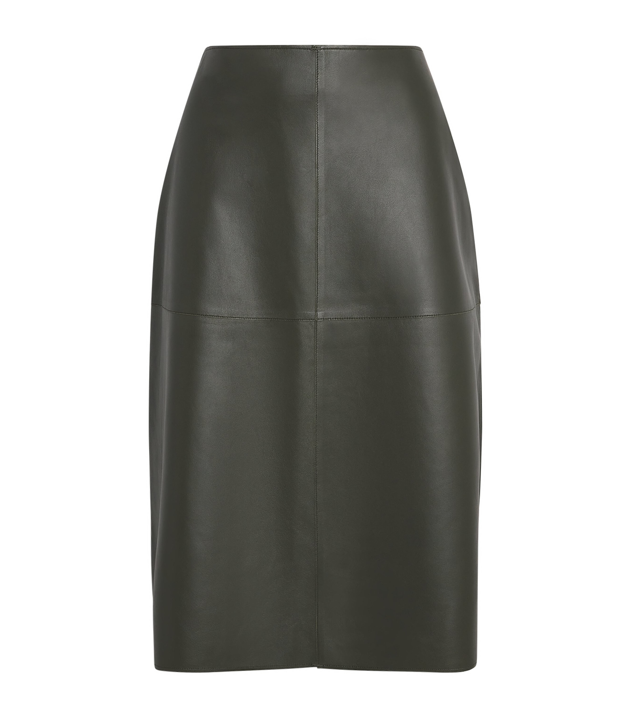 Joseph Womens Niven Leather Midi Skirt Palm Leaf Image 1