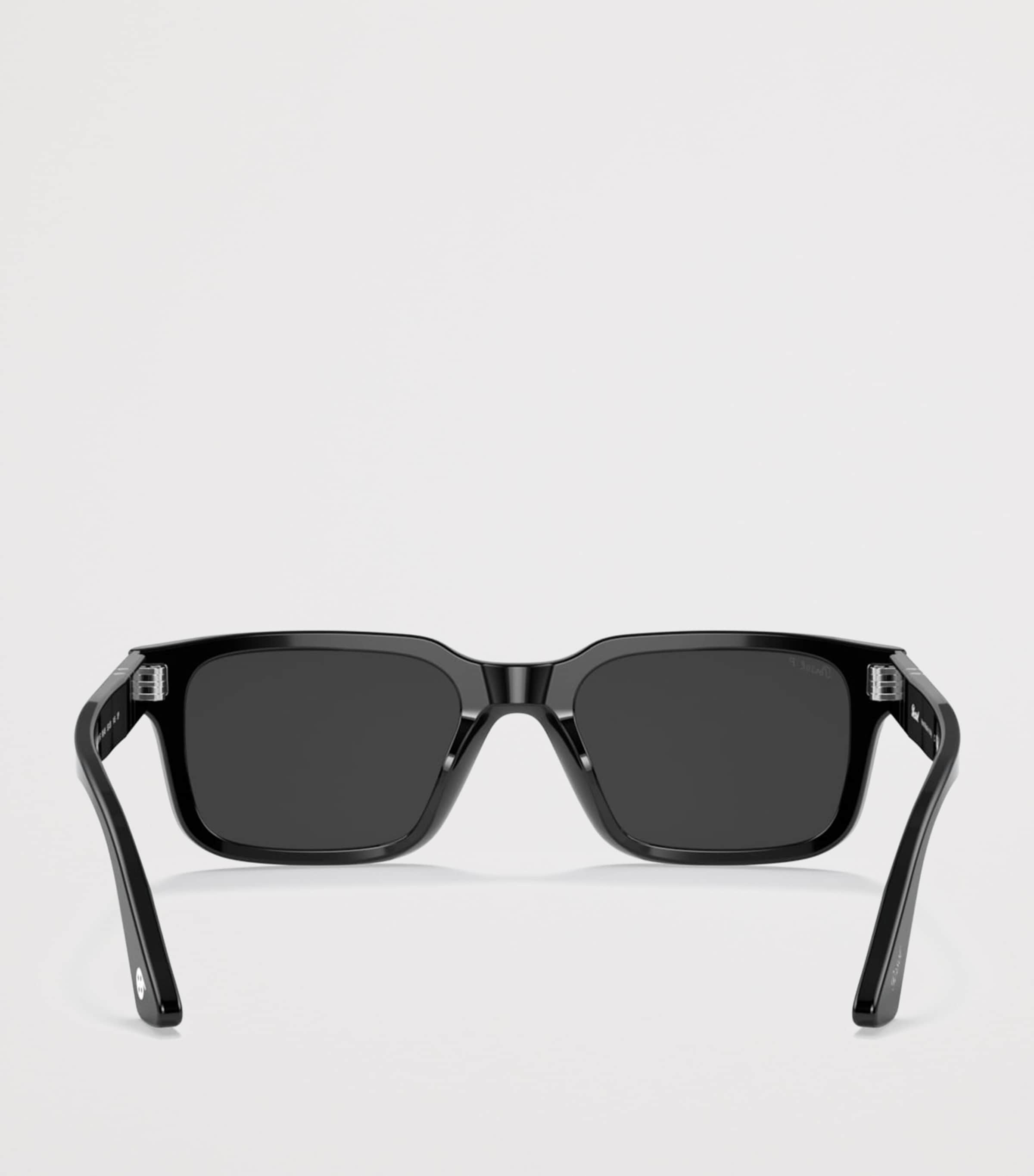 Persol Acetate Rectangle Sunglasses Black Image 4