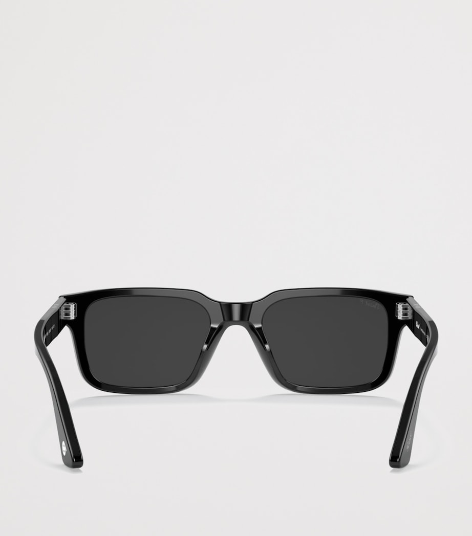 Persol Acetate Rectangle Sunglasses Black Image 4