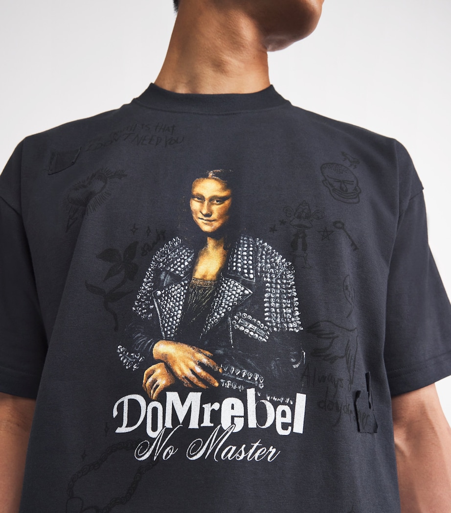 Cotton Mona Lisa T-Shirt OLD BLACK Image 6
