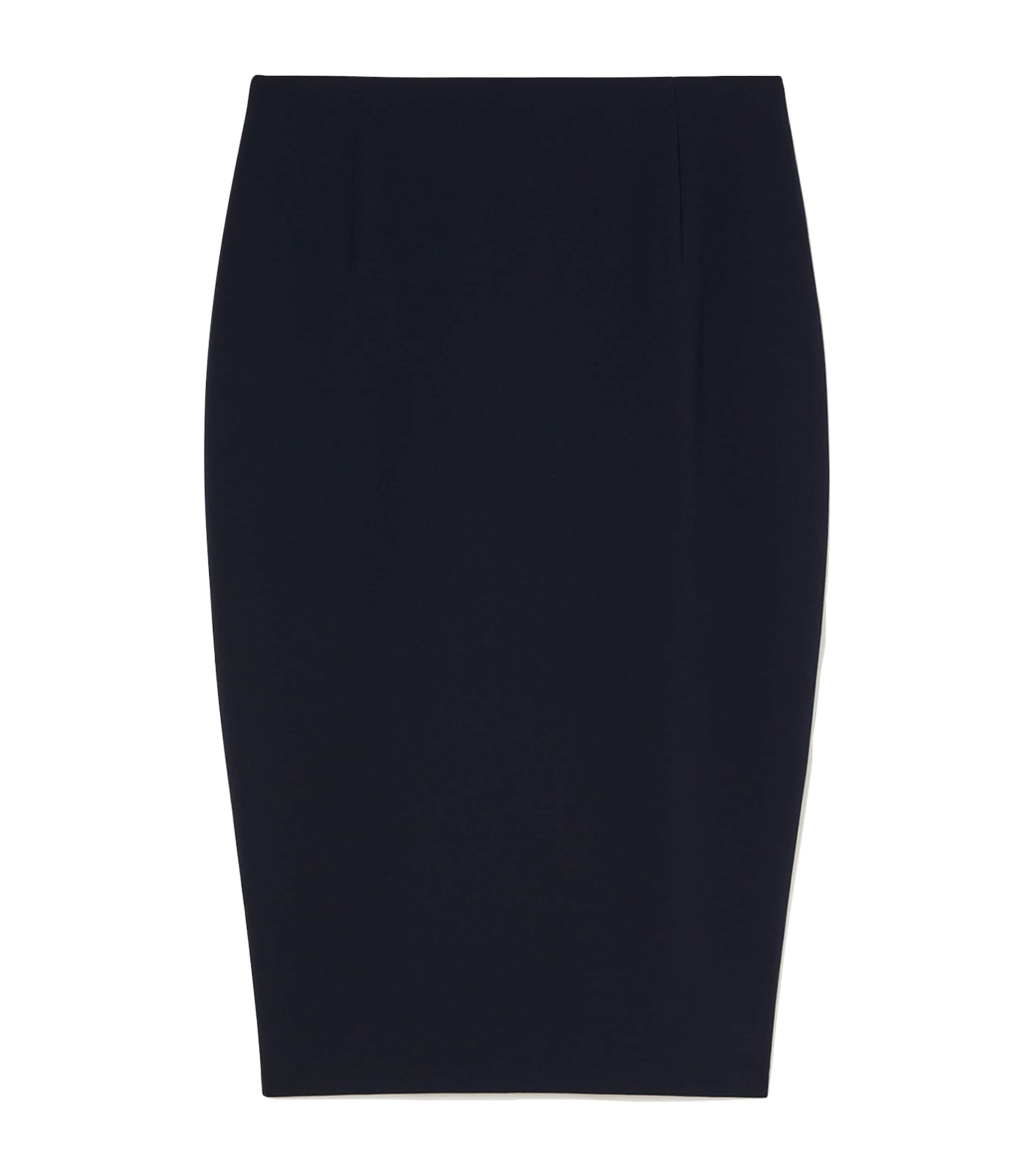 Marina Rinaldi Cady Colonna Midi Pencil Skirt In Blue