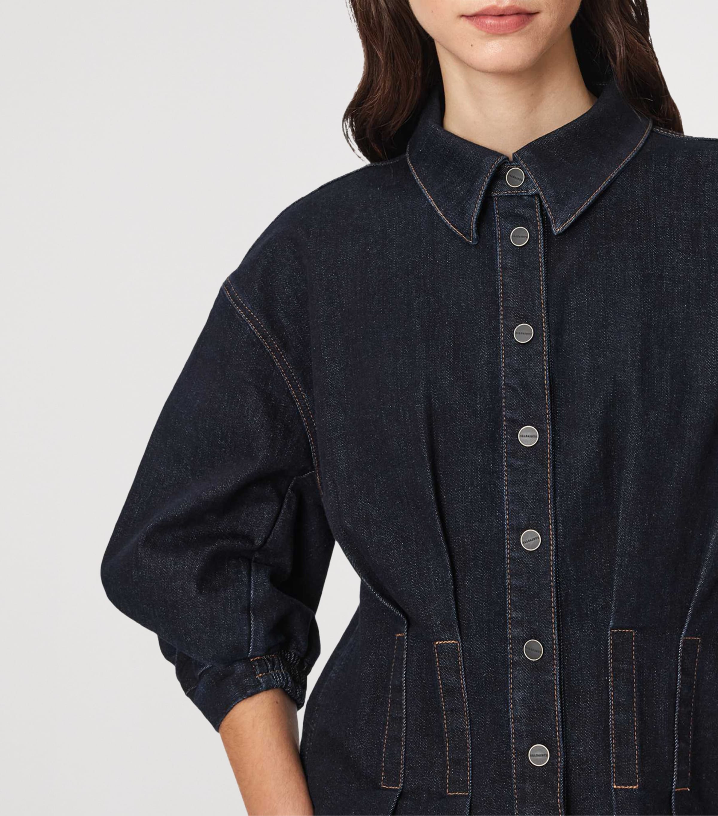 AllSaints Denim Puff-Sleeve Nancy Shirt — photo 6