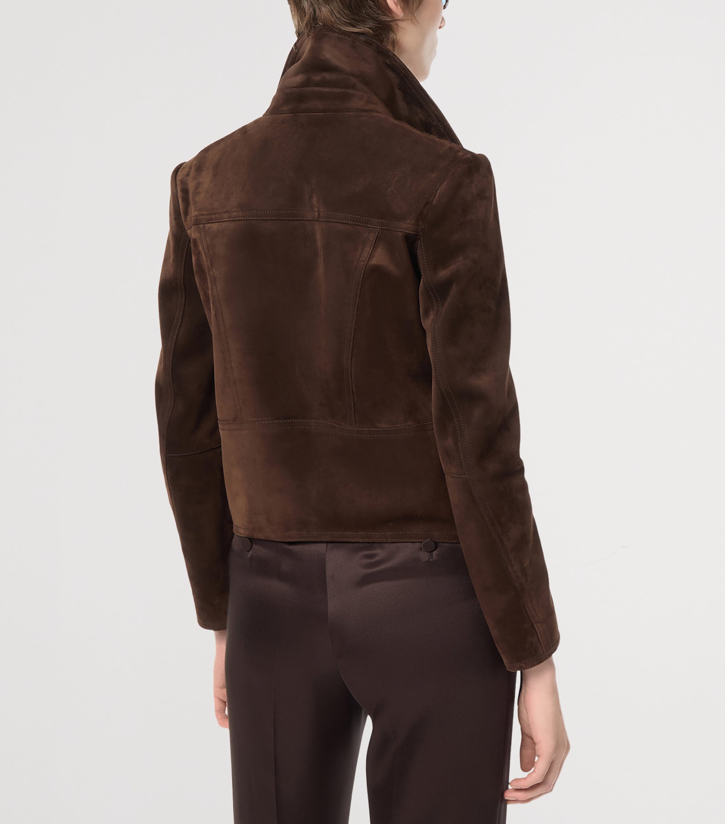 TOM FORD Womens Suede Biker Jacket Edh Image 3