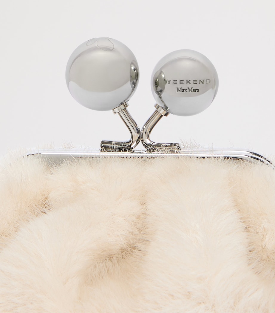 Weekend Max Mara Small Faux Fur Pasticcino Clutch Bag Ivory Image 6