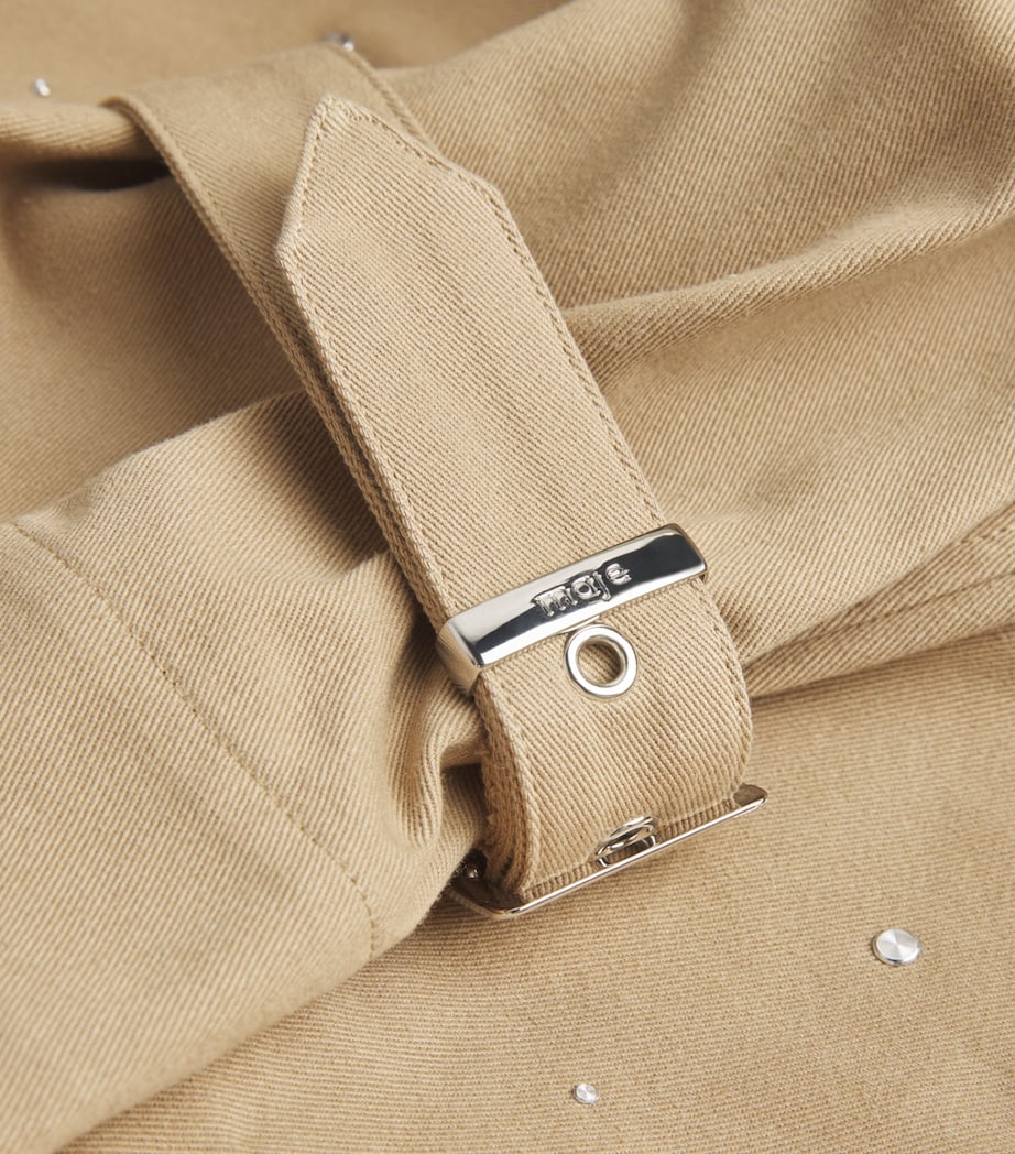 Cotton Studded Trench Coat BEIGE Image 5