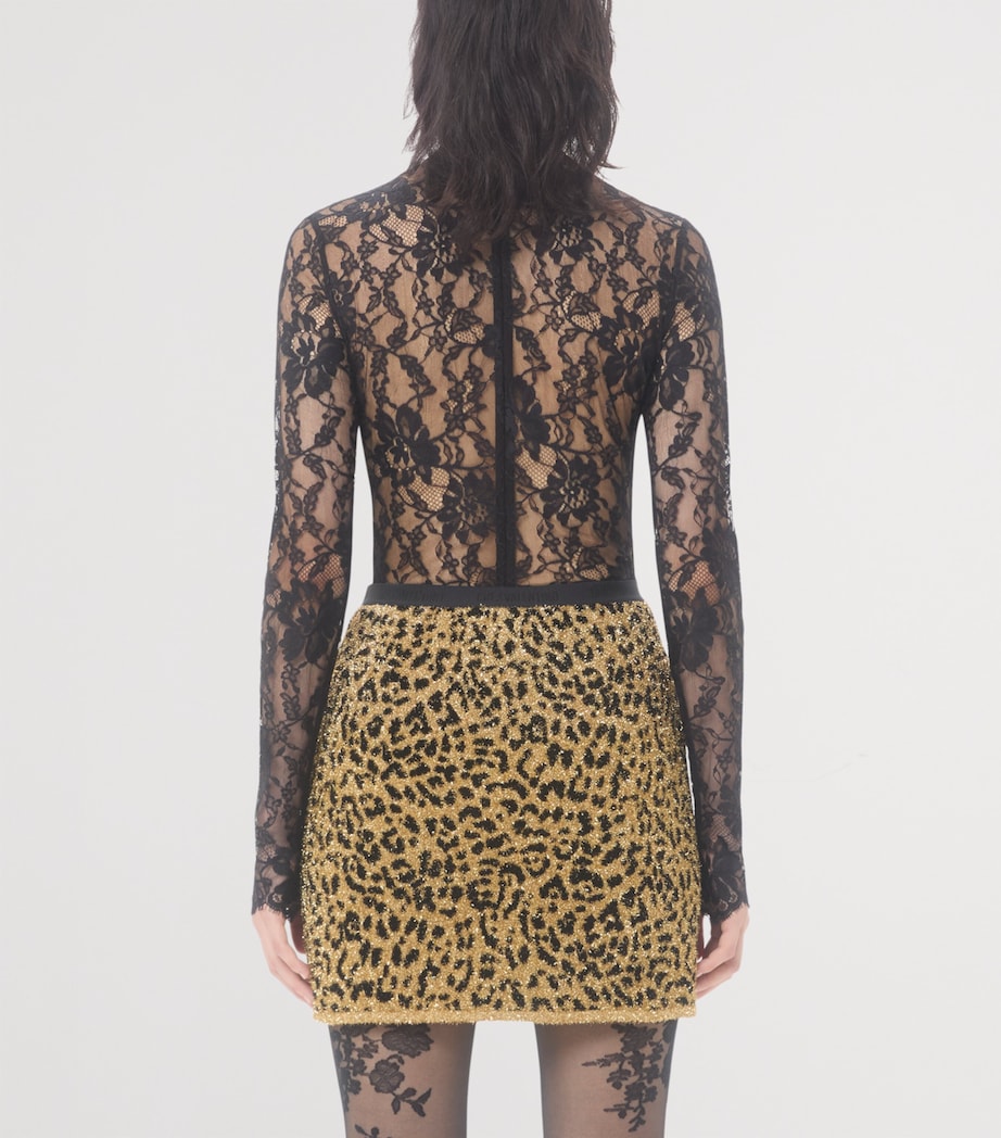 Lace Floral Bodysuit 0NO Image 6