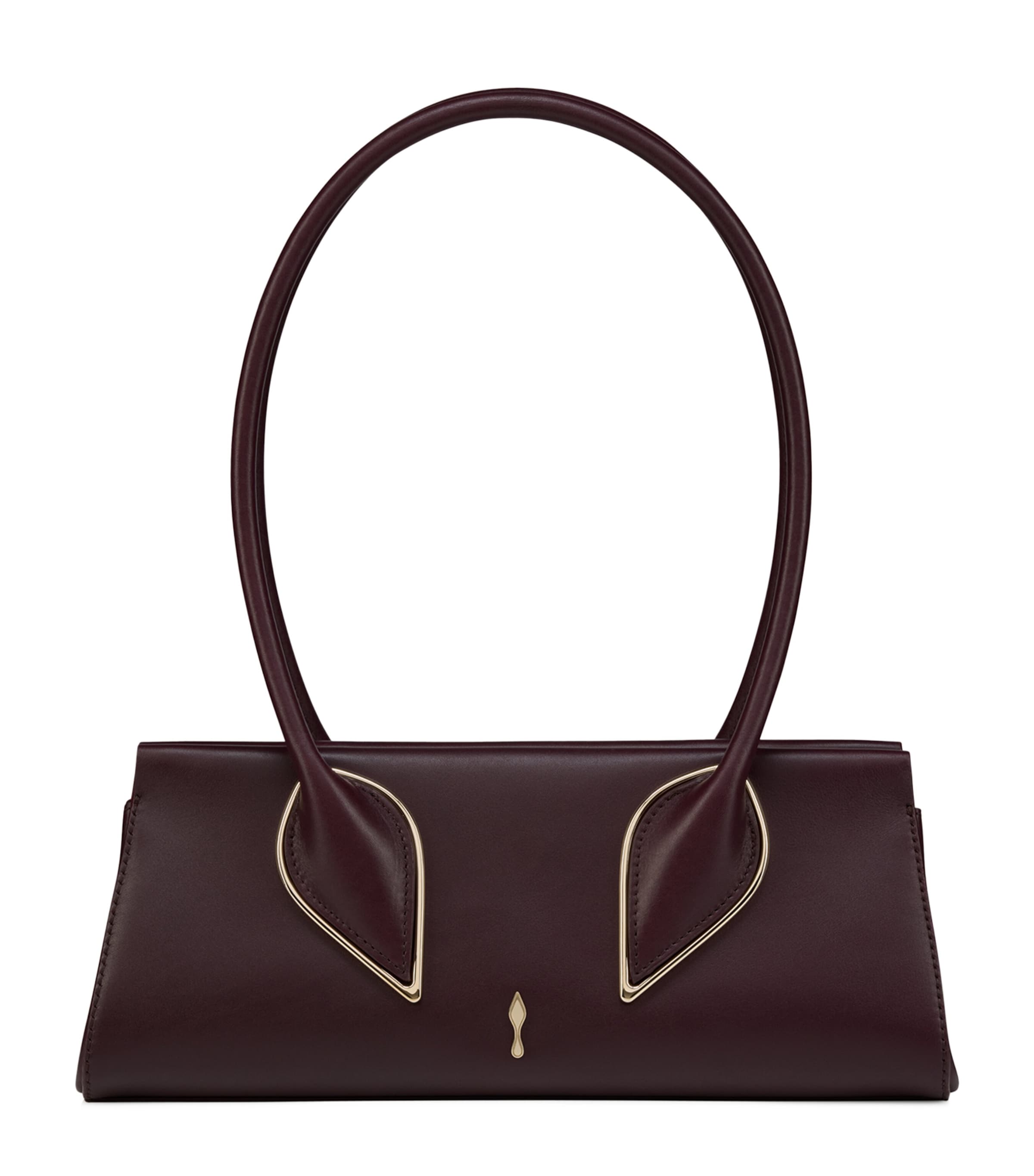 Christian Louboutin Venus Calf Leather Baguette Shoulder Bag In Burgundy
