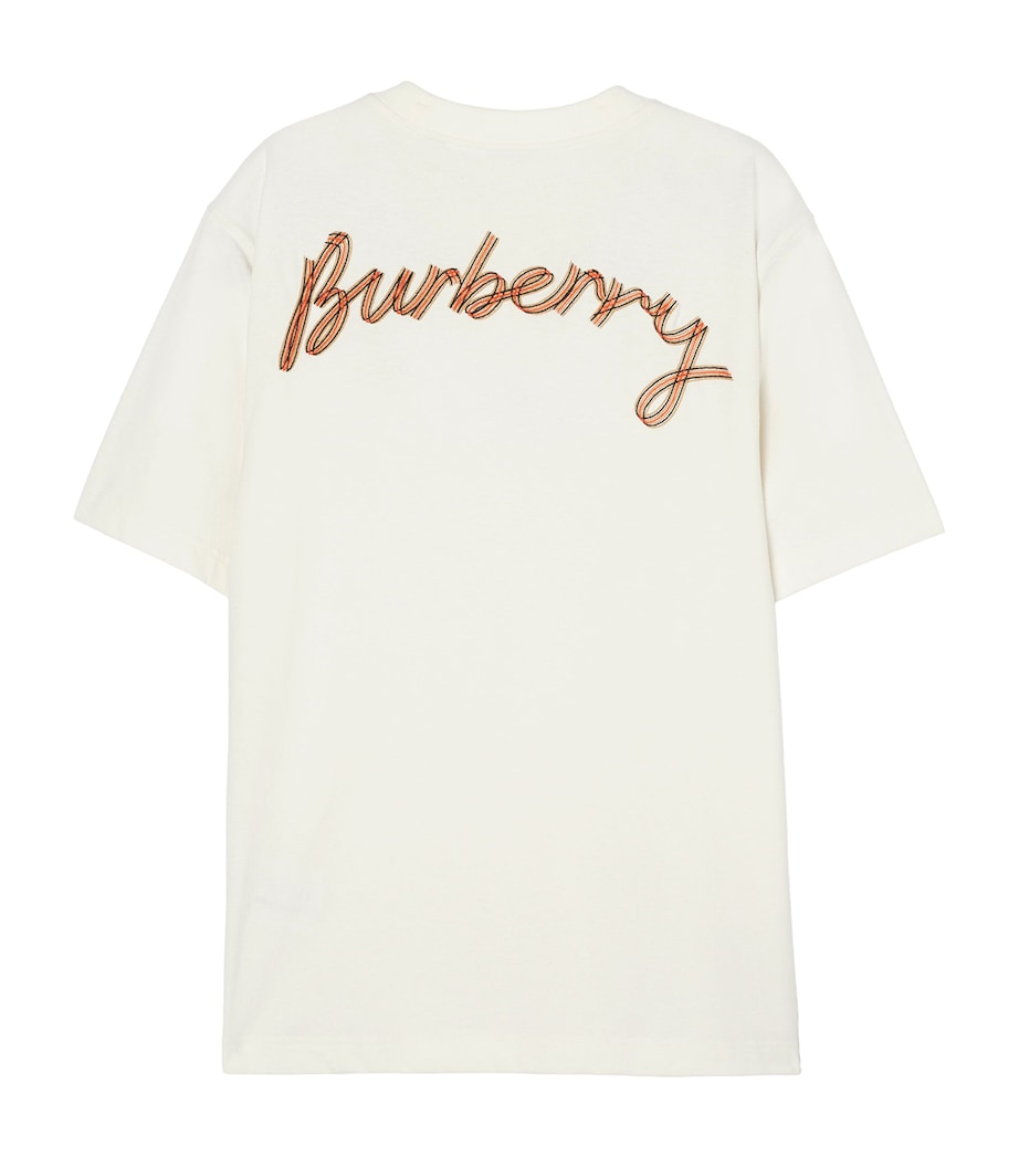 Burberry Mens Cotton Embroidered Logo T-Shirt Chalk Image 4