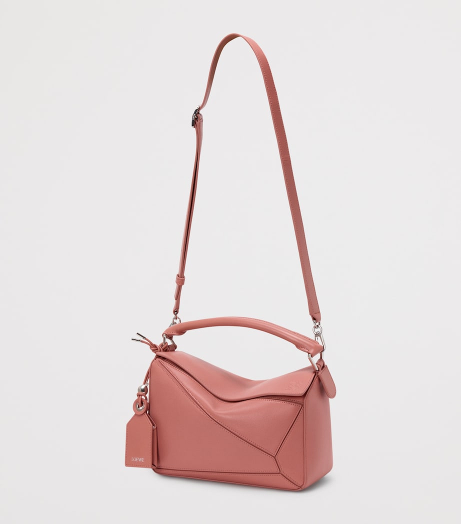 Small Leather Featherlight Puzzle Top-Handle Bag BLUSH Image 5