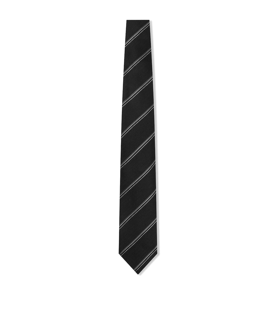 TOM FORD Silk Stripe Jacquard Tie Image 1